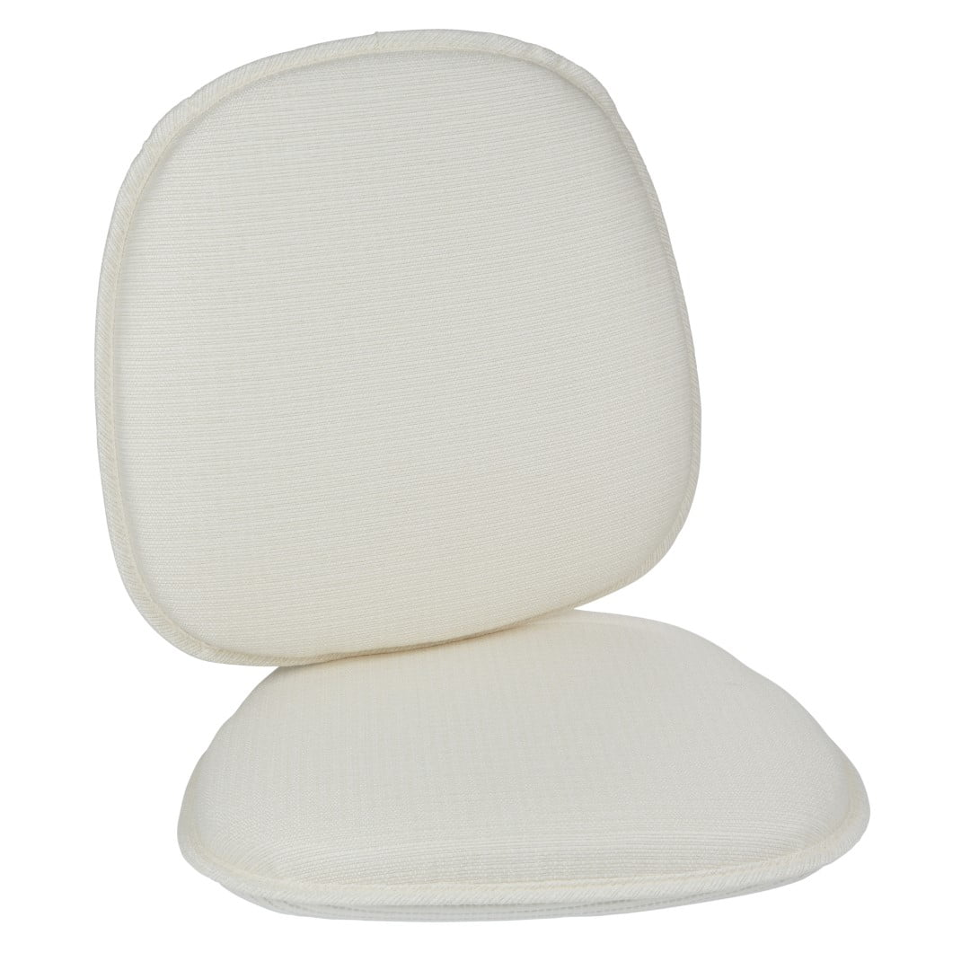 Klear Vu Gripper Non-Slip Mid Century Modern Shell Chair Cushion, Ivory 2 Pack