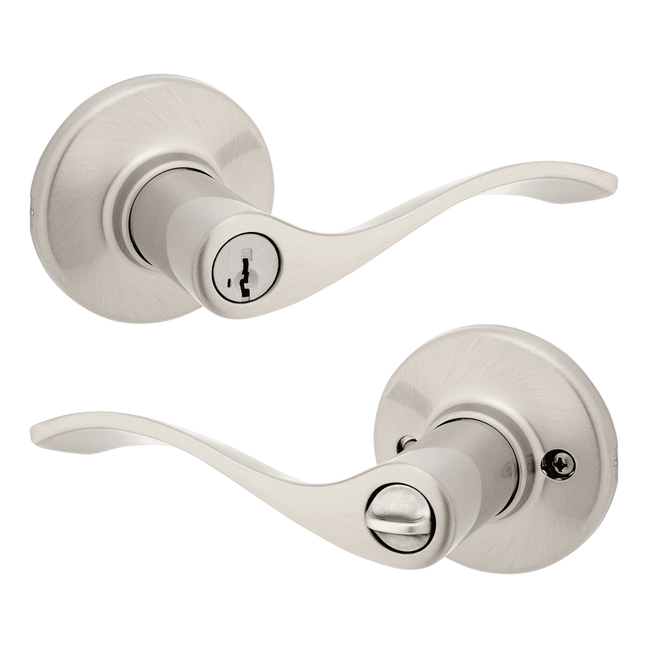 Kwikset Balboa Keyed Entry Lever Doorknob with Smartkey Satin Nickel
