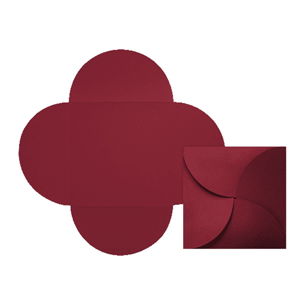 LUXPaper 6 1/4 x 6 1/4 Petal Envelope, Garnet Red, 10/Pack