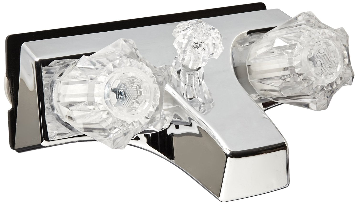 LaSalle Bristol 20351207 Utopia Chrome Finish 4" Plastic Tub and Shower Diverter with Clear Handles
