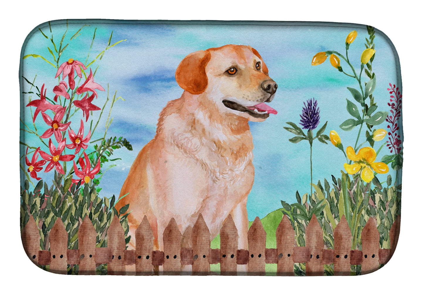 Labrador Retriever Spring Dish Drying Mat