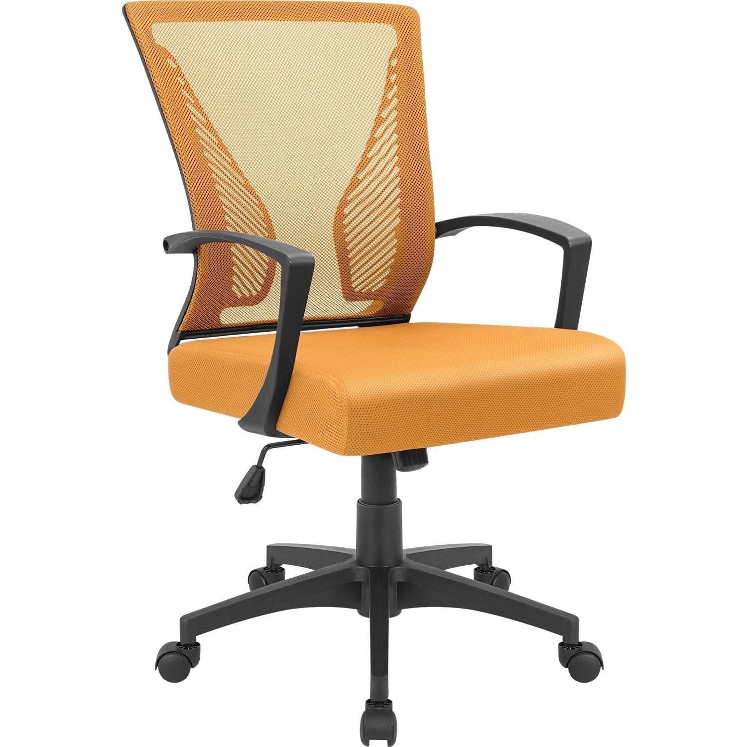 Lacoo Mid-Back Office Desk Chair Ergonomic Mesh Task Chair with Lumbar Support, Orange