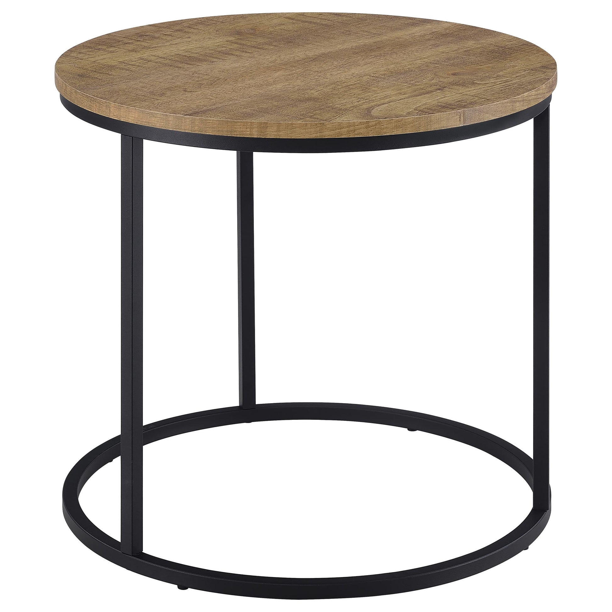 Coaster Lainey Round Engineered Wood Occasional Side End Table in Mango Brown
