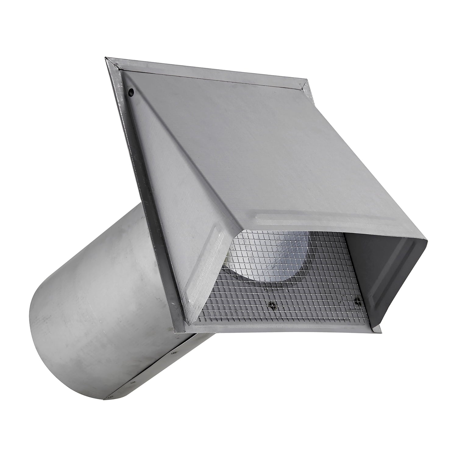 Lambro 6-In. 26-Gauge Paint-Grade Galvanized Fresh Air Intake Vent with Wire Mesh Screen and 11-In. Pipe, EC-3460GNDMS-11-PG