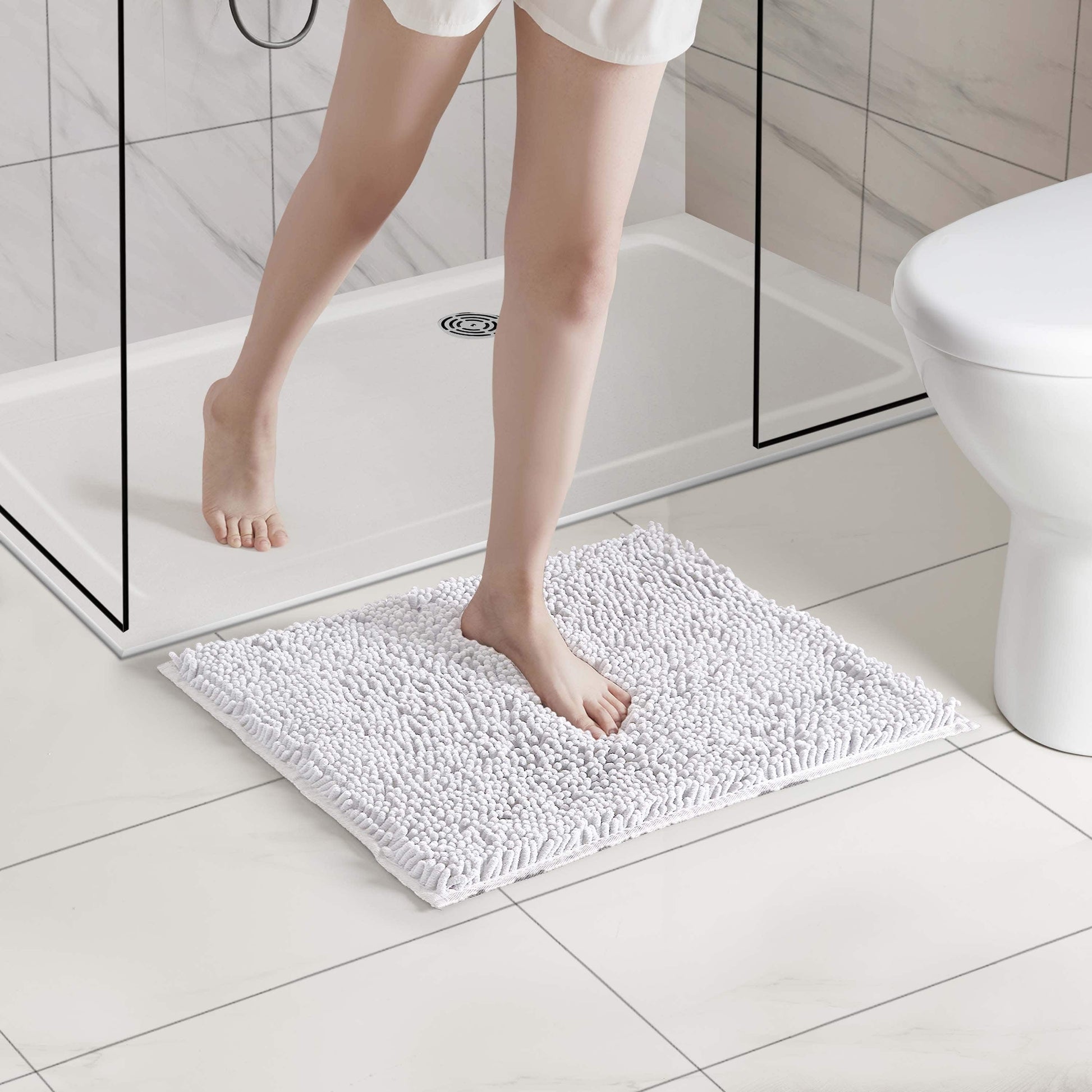 LammaLoe Bath Rug, Chenille Bathroom Rug, Absorbant Bath Mat For Bathroom Decor, Shower Mat 17x24 & 20x32 Pack