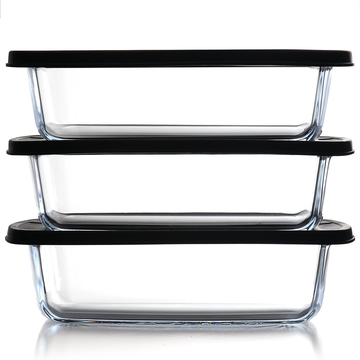 LammaLoe Glass Loaf Pan Set 6 Piece Glass Baking Dish with Leakproof Lids, Glass Food Storage Containers for Oven, Microwave & Freezer