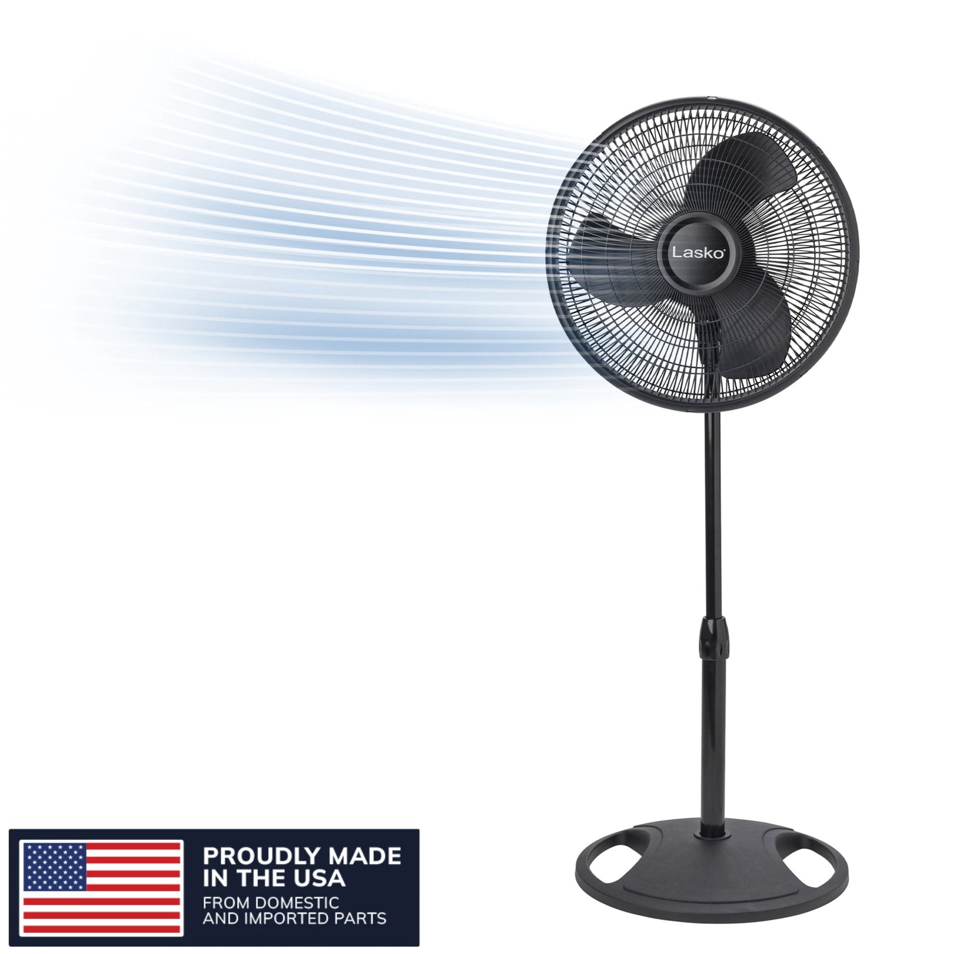 Lasko 16" 3-Speed Oscillating, Adjustable Height, Pedestal Fan S16500