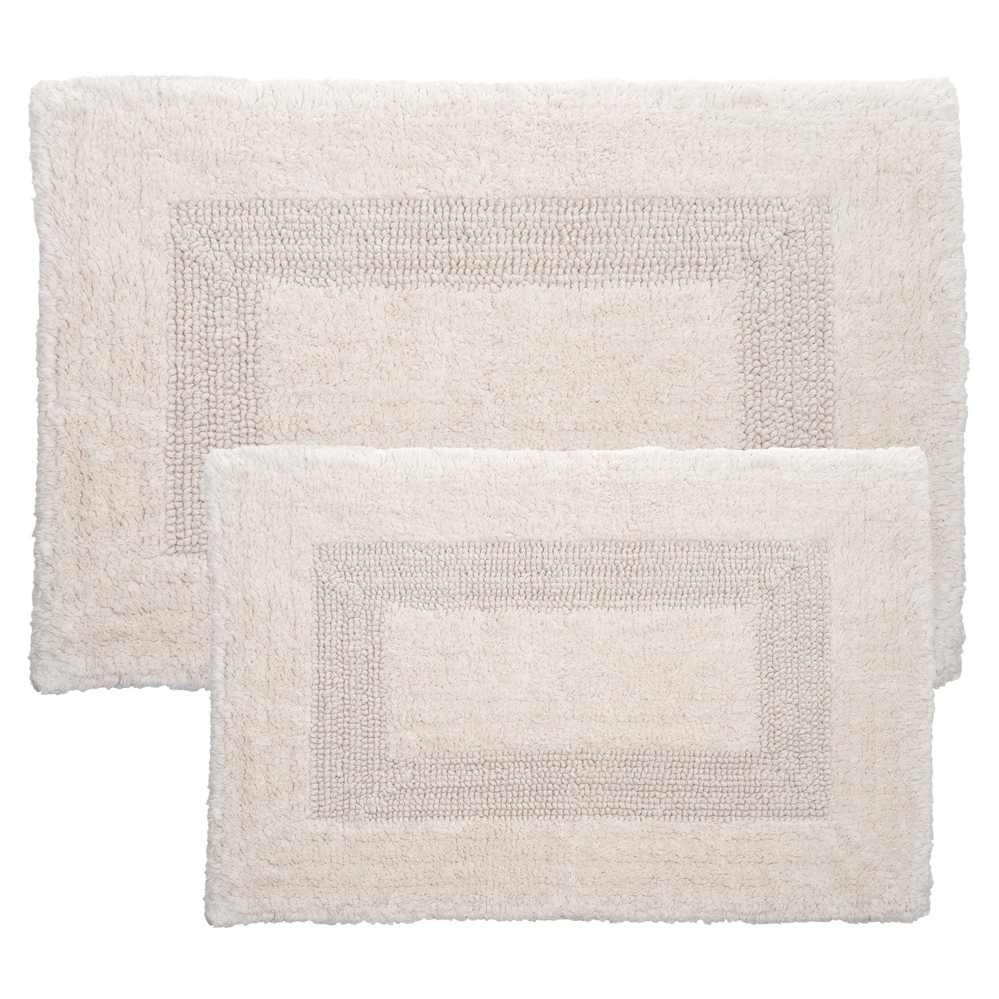 Somerset Home 2-Piece Machine Washable Cotton Bathroom Mat Set (Ivory)