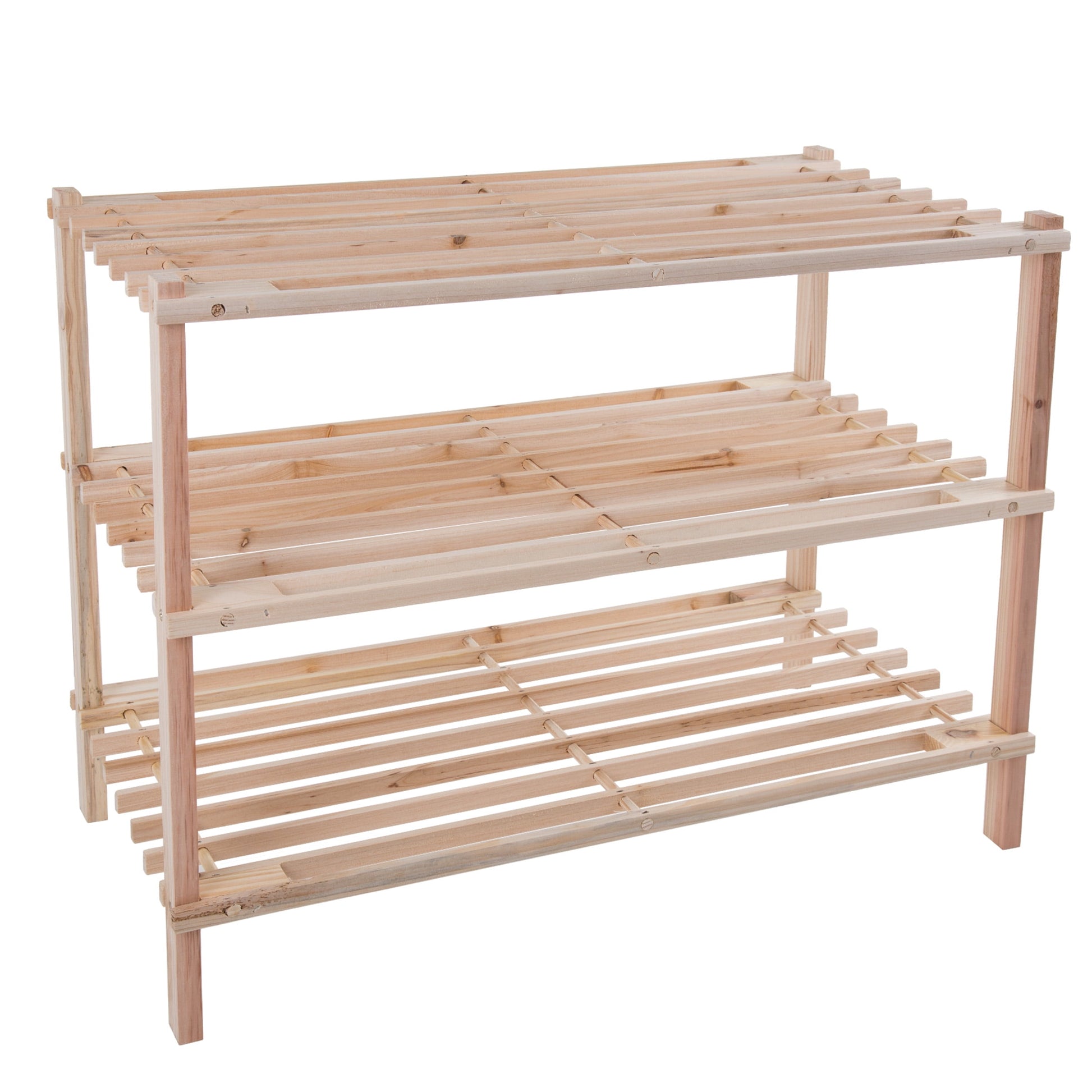 Shoe Storage Rack 'Ã‚â€“ 3-Tier Wood Shoe Organizer for Closet Bathroom Entryway 'Ã‚â€“ Shoe Shelf
