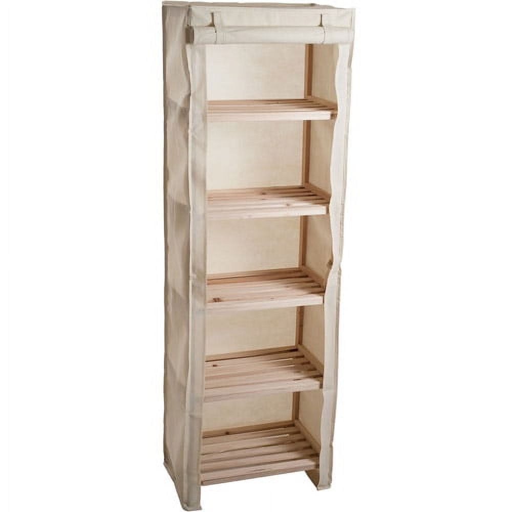 Lavish Home Organizador de Almacenamiento de Madera de 5 Niveles con Funda Removible