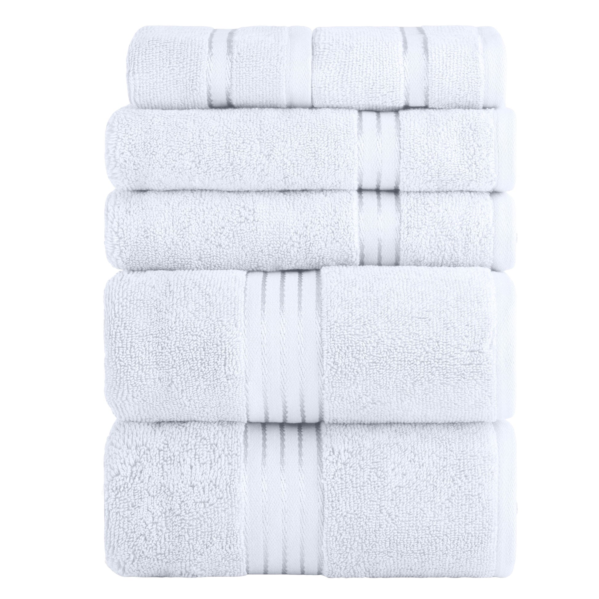 Lavish Home 6 Piece Towel Set - 625GSM Cotton Bathroom Accessories (White)