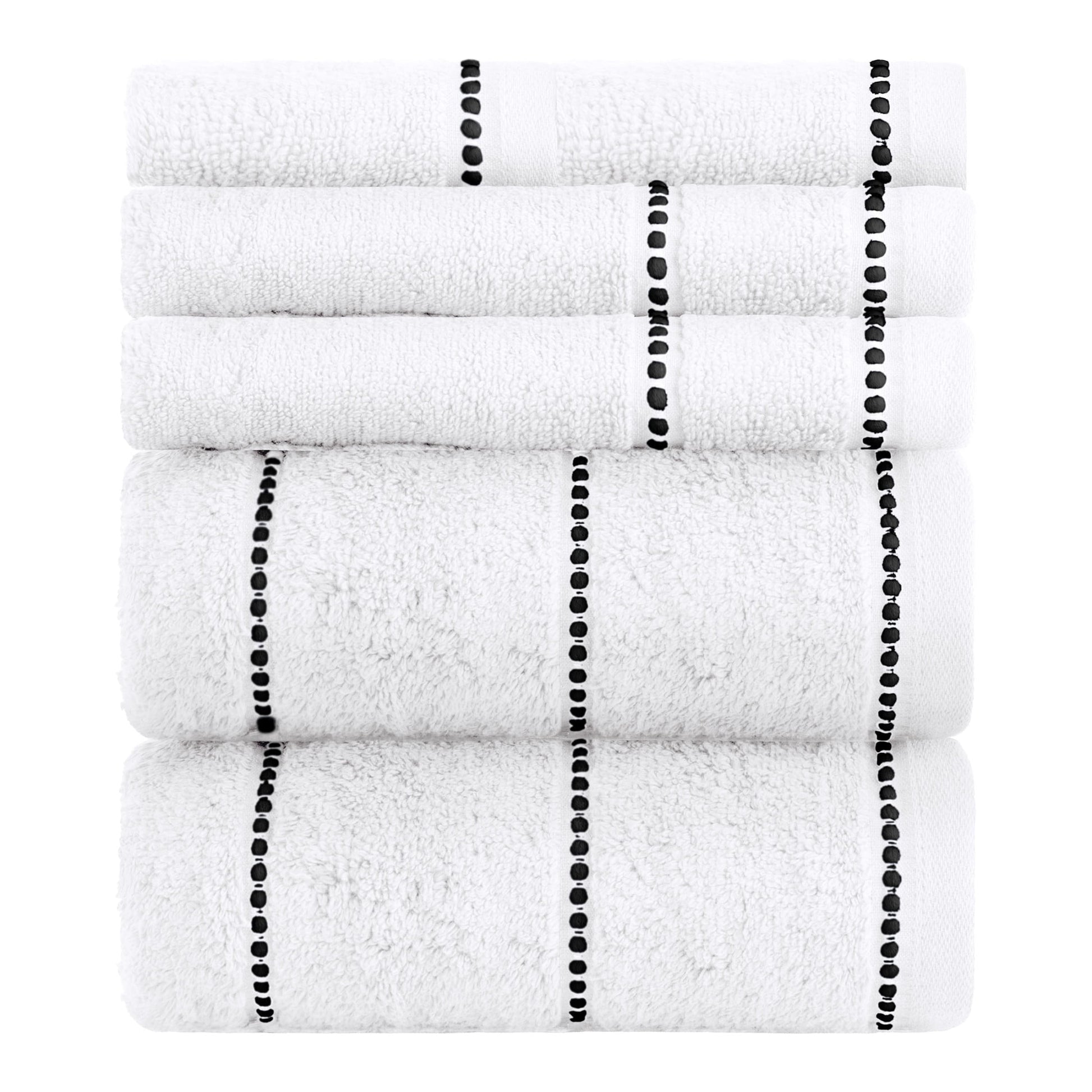 Lavish Home 6PC 525GSM 100% Cotton Towel Set for Bath, Gym, and Spa (White)