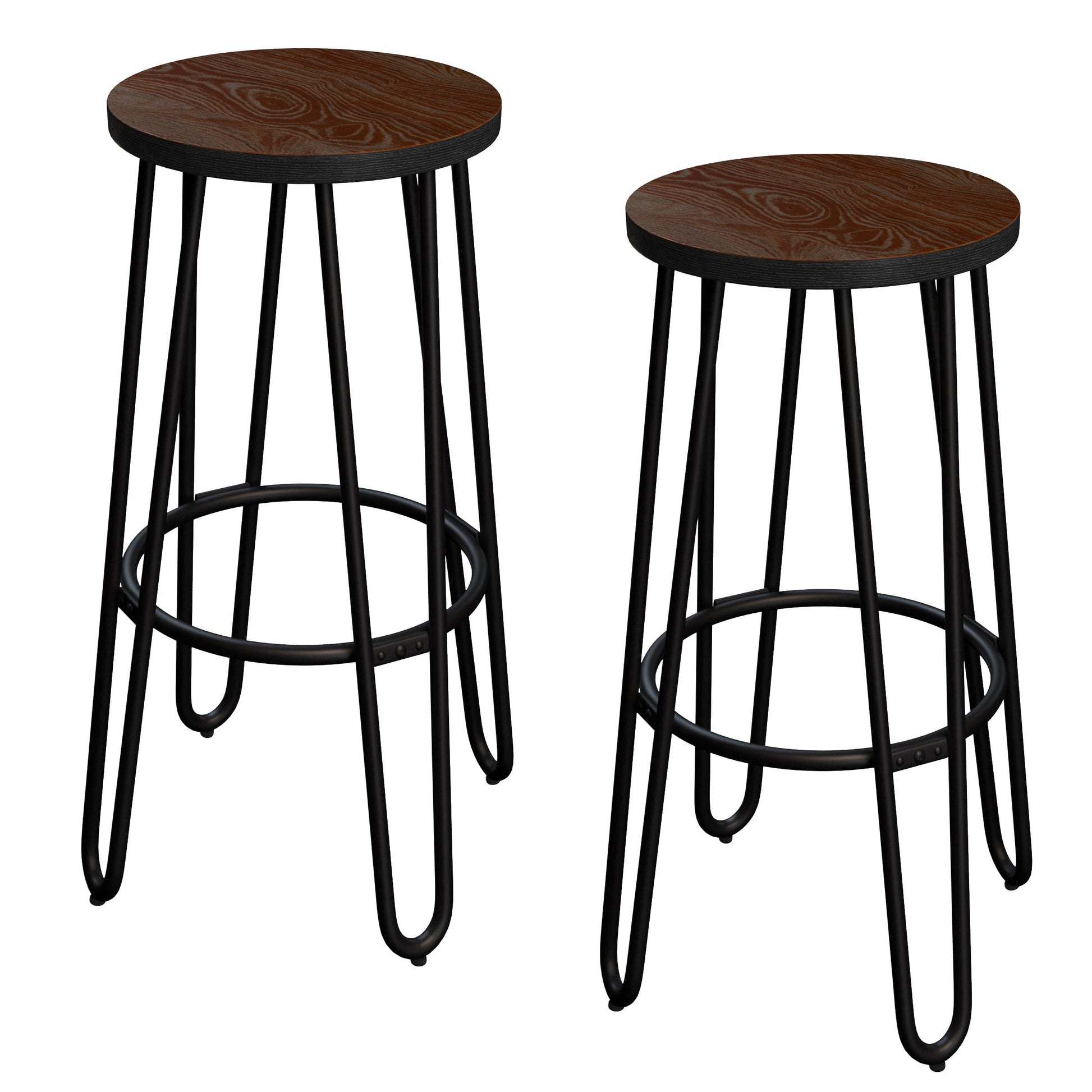 Lavish Home Set of Two 24-Inch Backless Bar Stools with Hairpin Legs