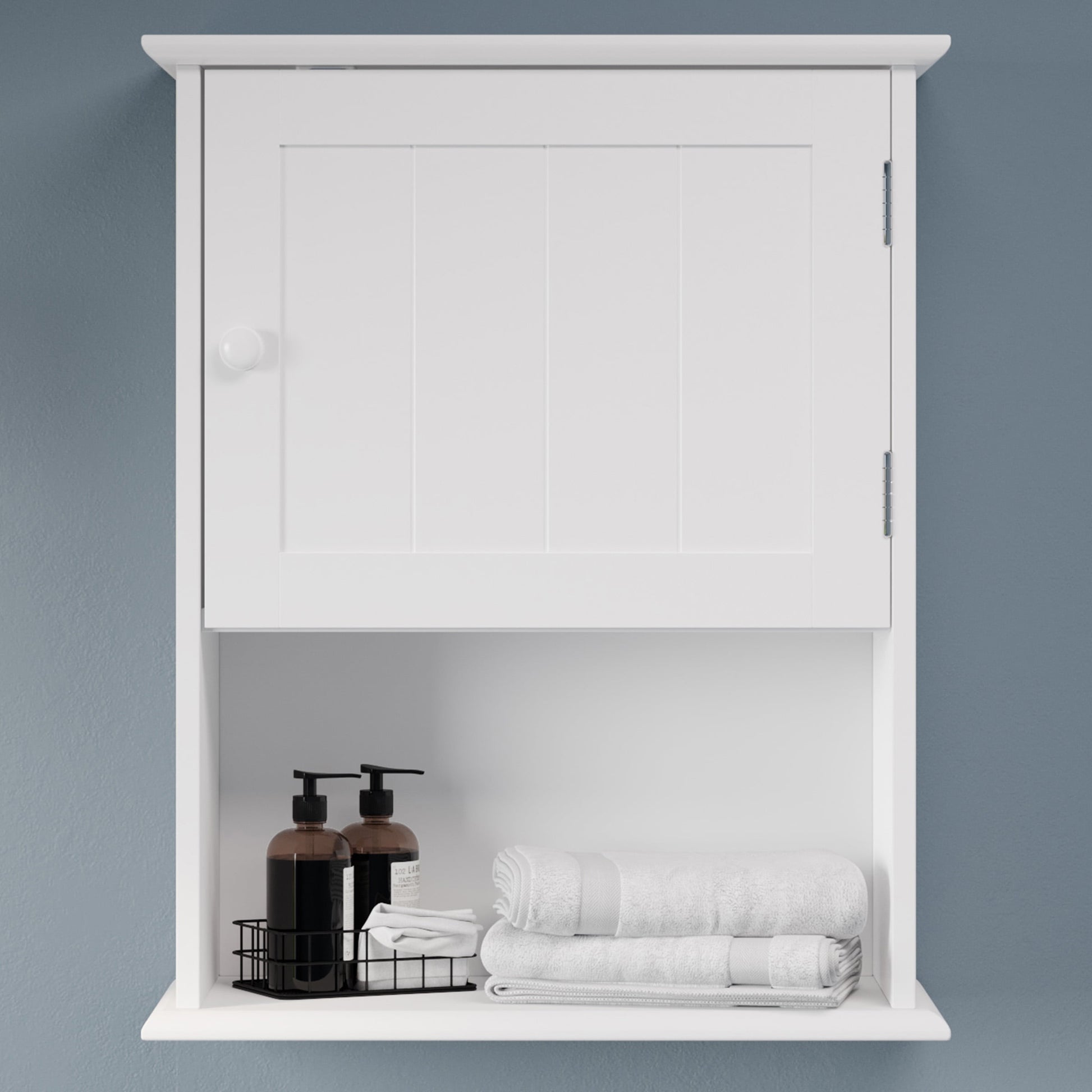 Lavish Home Gabinete de Almacenamiento Montado en la Pared con Estante Abierto, Blanco