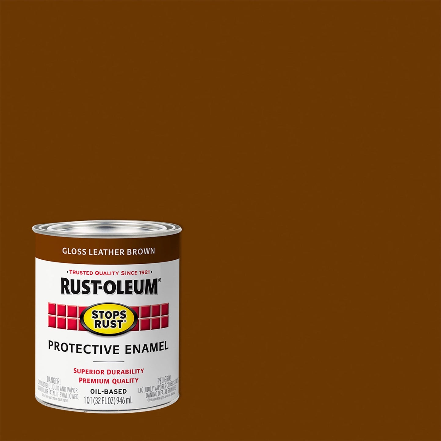 2 Pack, Leather Brown(100 Voc), Rust-Oleum Stops Rust Gloss Protective Enamel- 353577, Quart