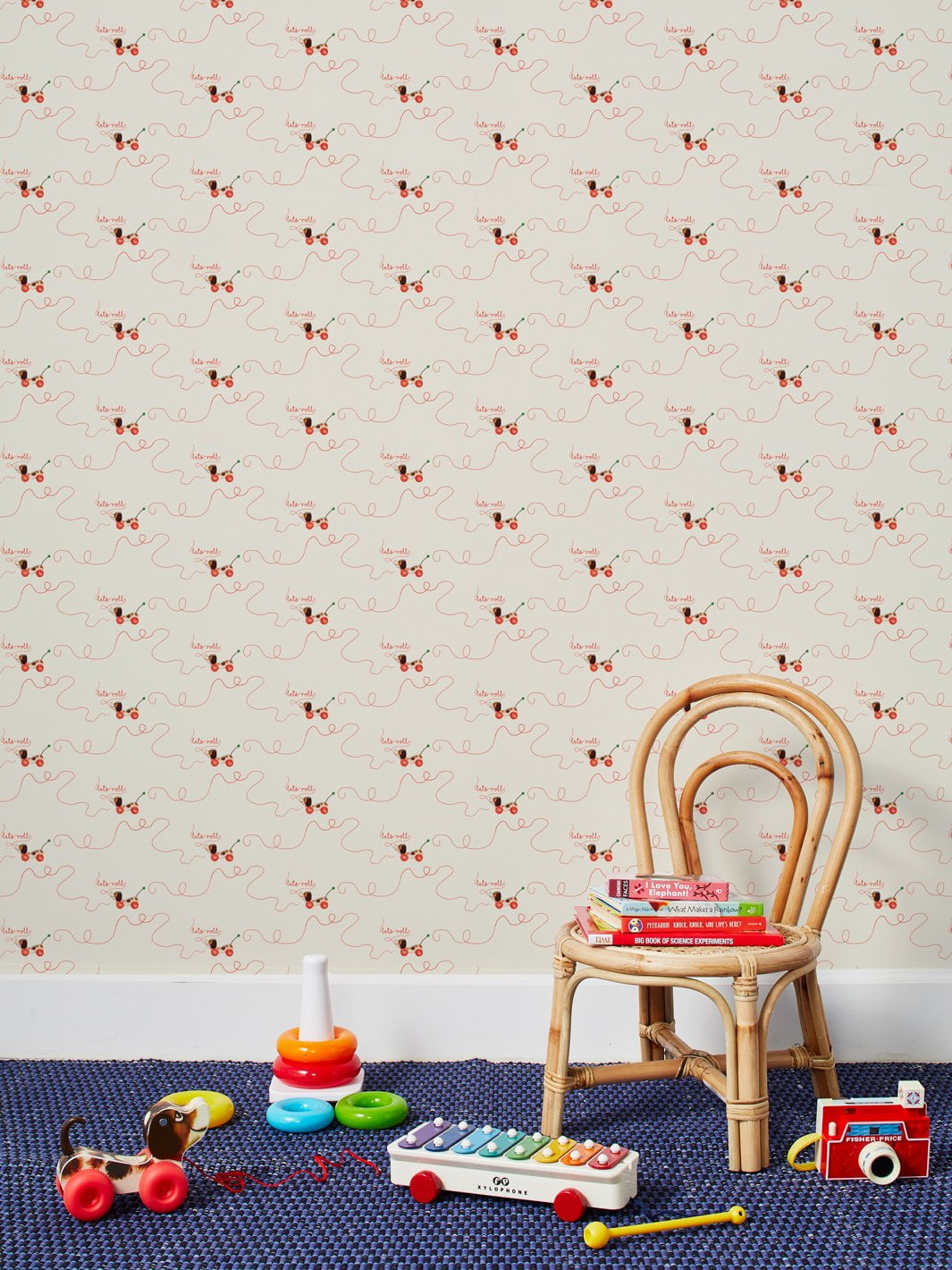 Lets Roll Long Rope Removable Vinyl Wallpaper By Fisher-Price - Off White
