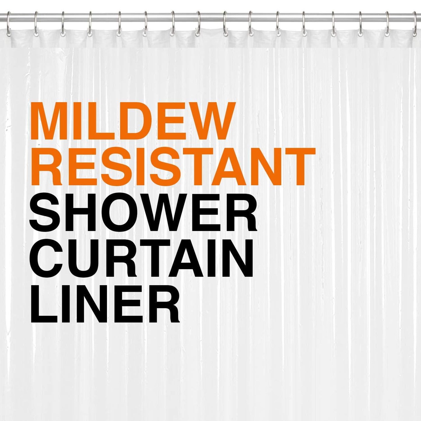 PEVA Shower Curtain Liner 72"x72" Clear 10G Thickness, No Chemical Smell Shower Liner