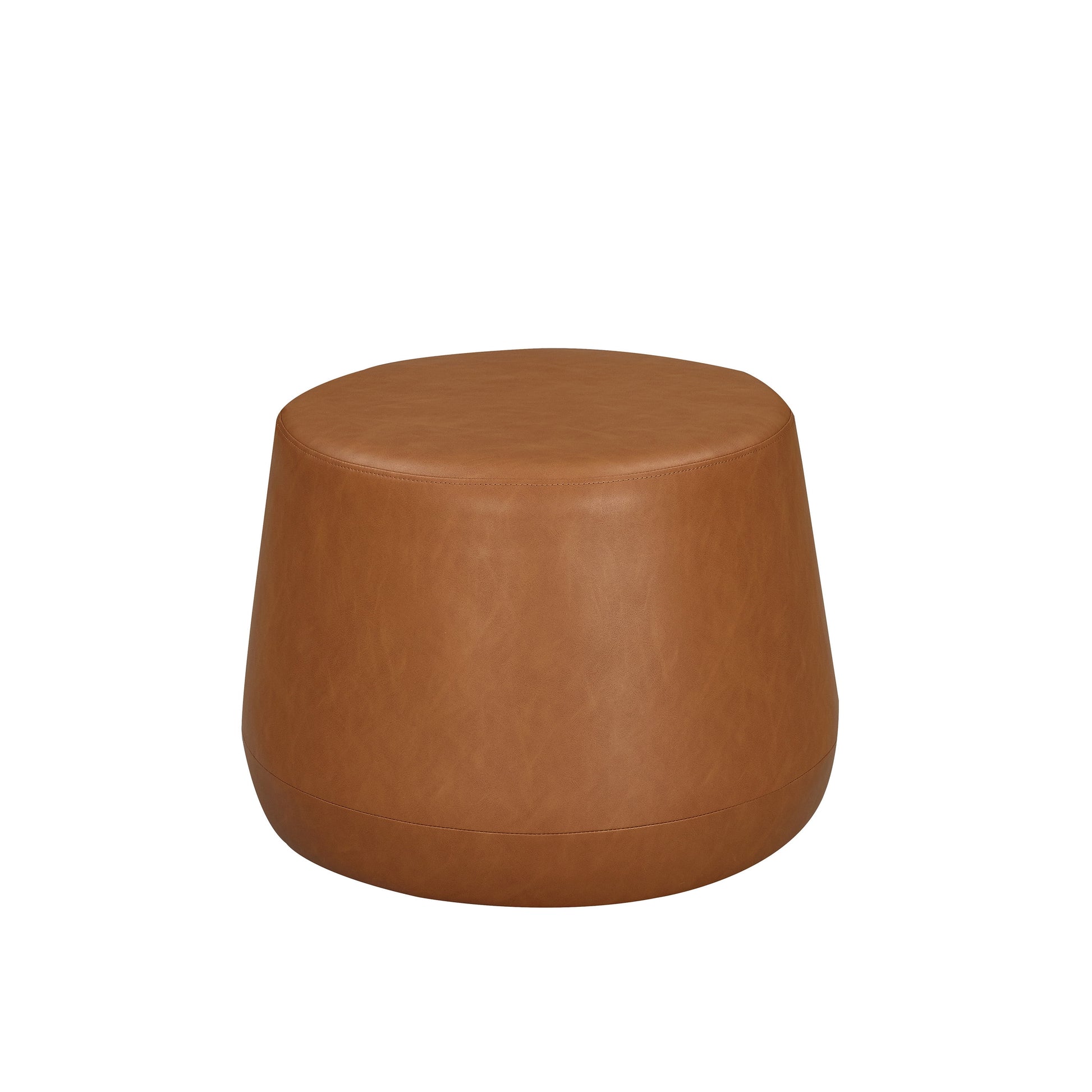 Lifestyle Solutions Morgan Thimble Ottoman, Brown Faux Leather