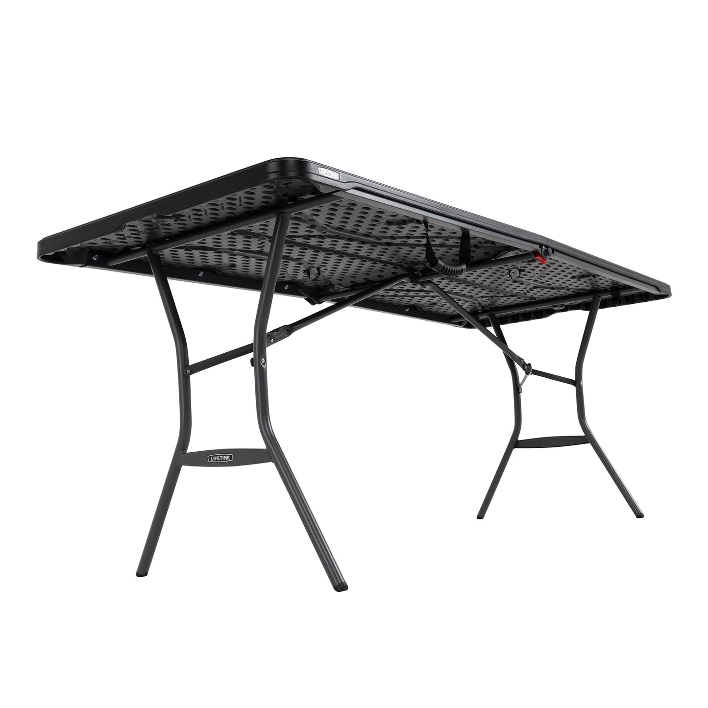 Lifetime 6 Foot Rectangle Fold-in-Half Folding Table, Black (80891)