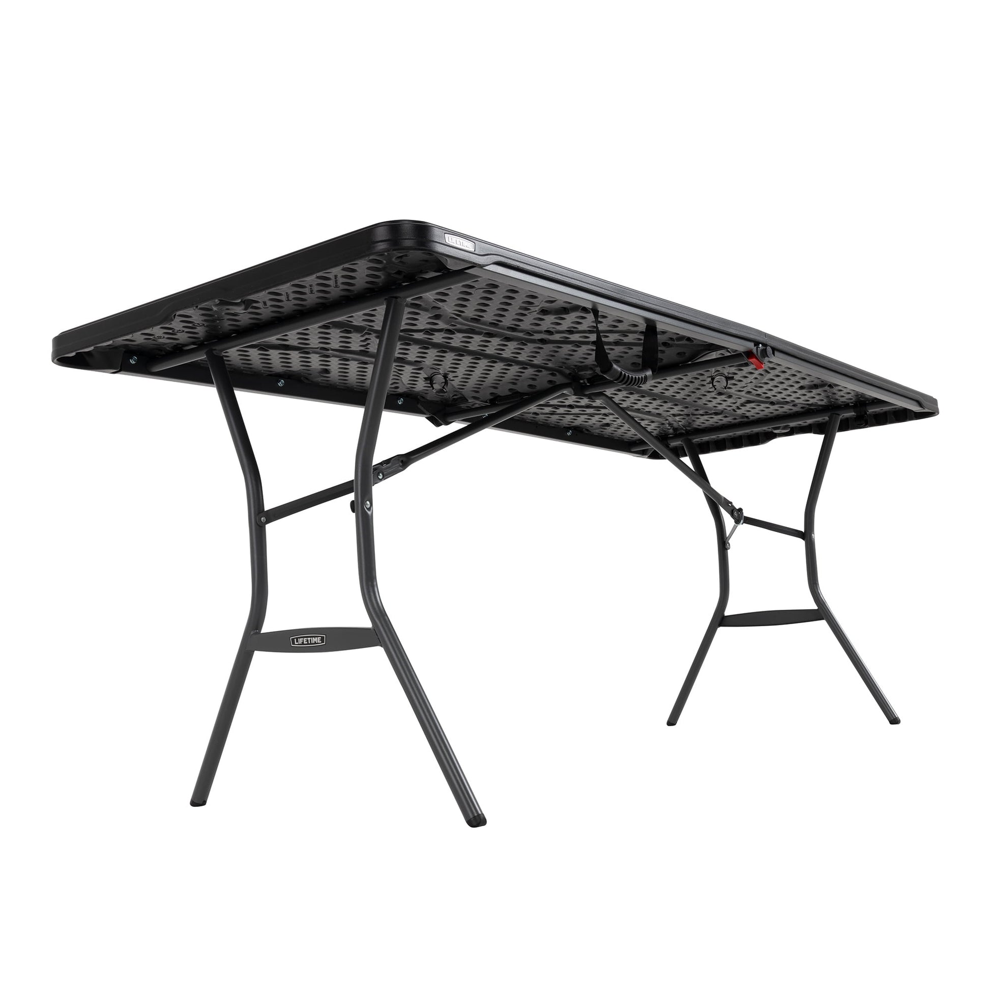Lifetime 6 Foot Rectangle Fold-in-Half Folding Table, Black (80891)