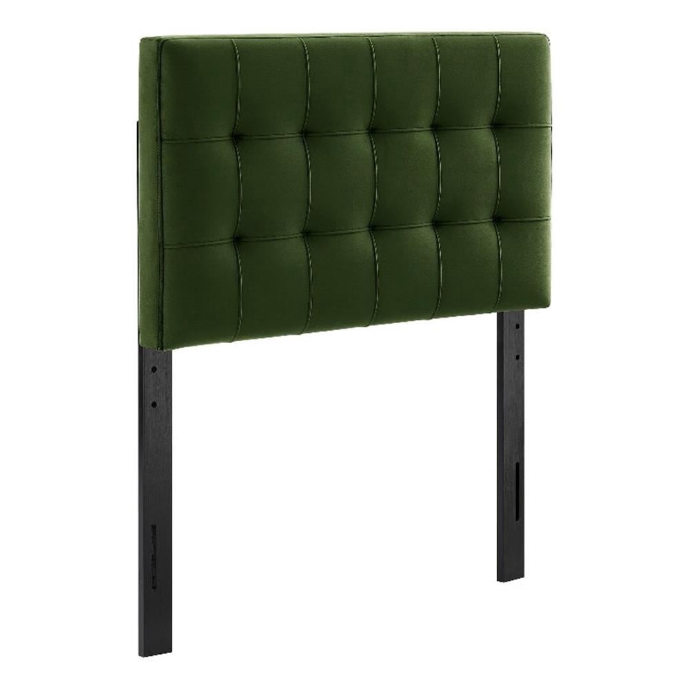 Lily Stain-Resistant Performance Velvet Twin Size Headboard in Moss Green