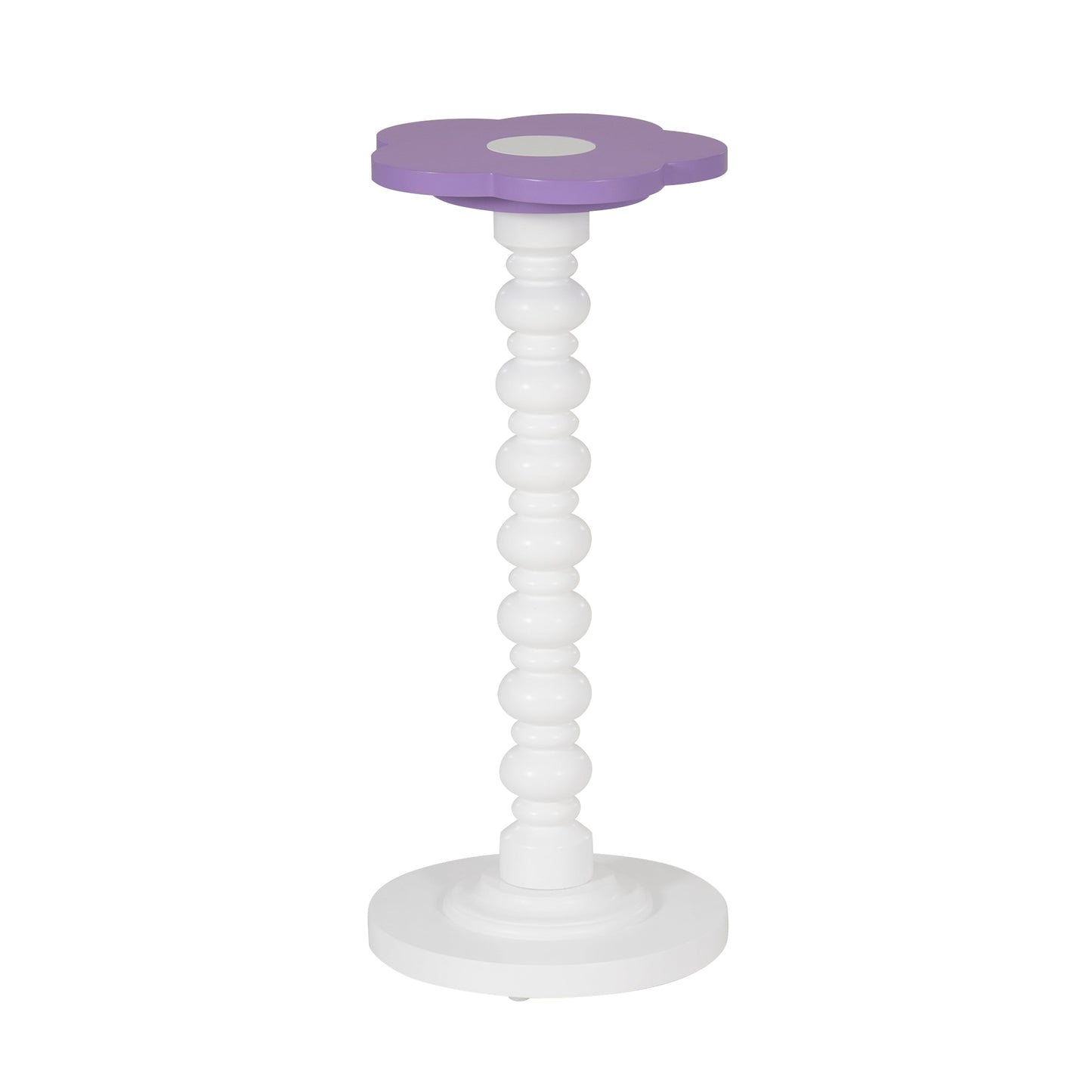 Linon Carice Kids Flower Side Table, Tall, White/Purple