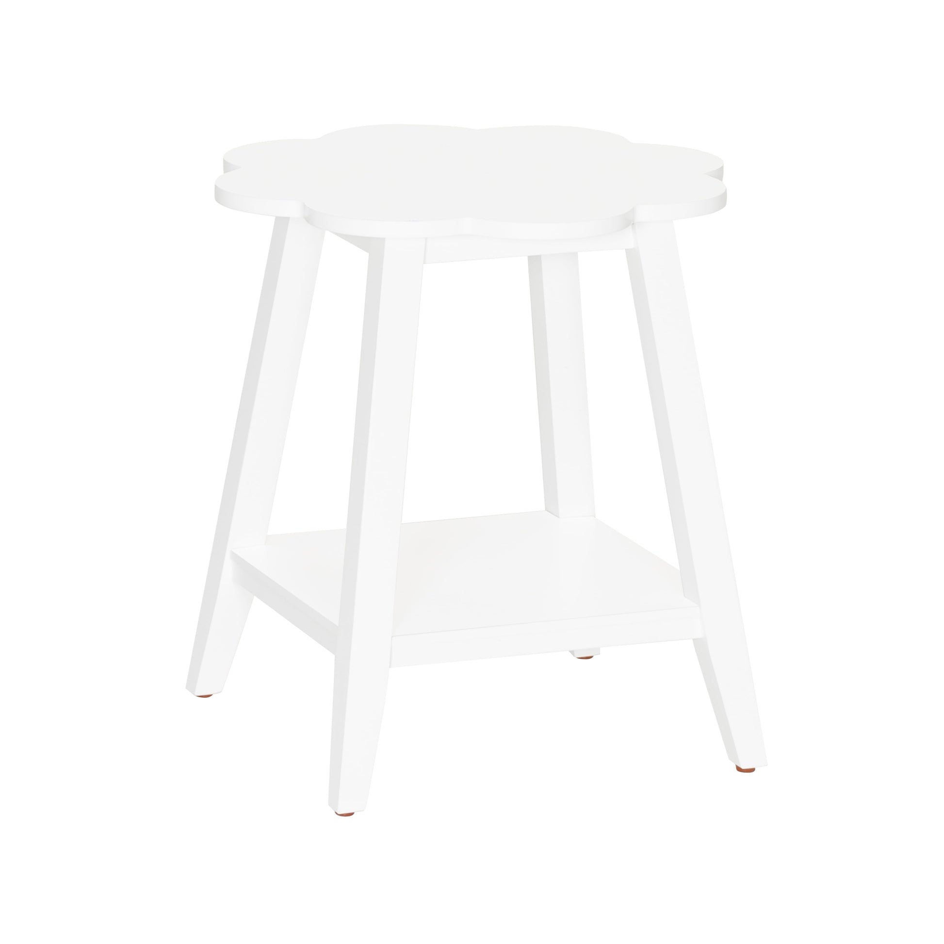 Linon Natalia Kids White Flower Side Table