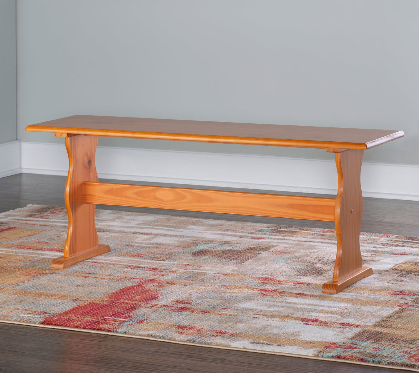 Linon Varden Farmhouse Dining Bench, Honey Brown