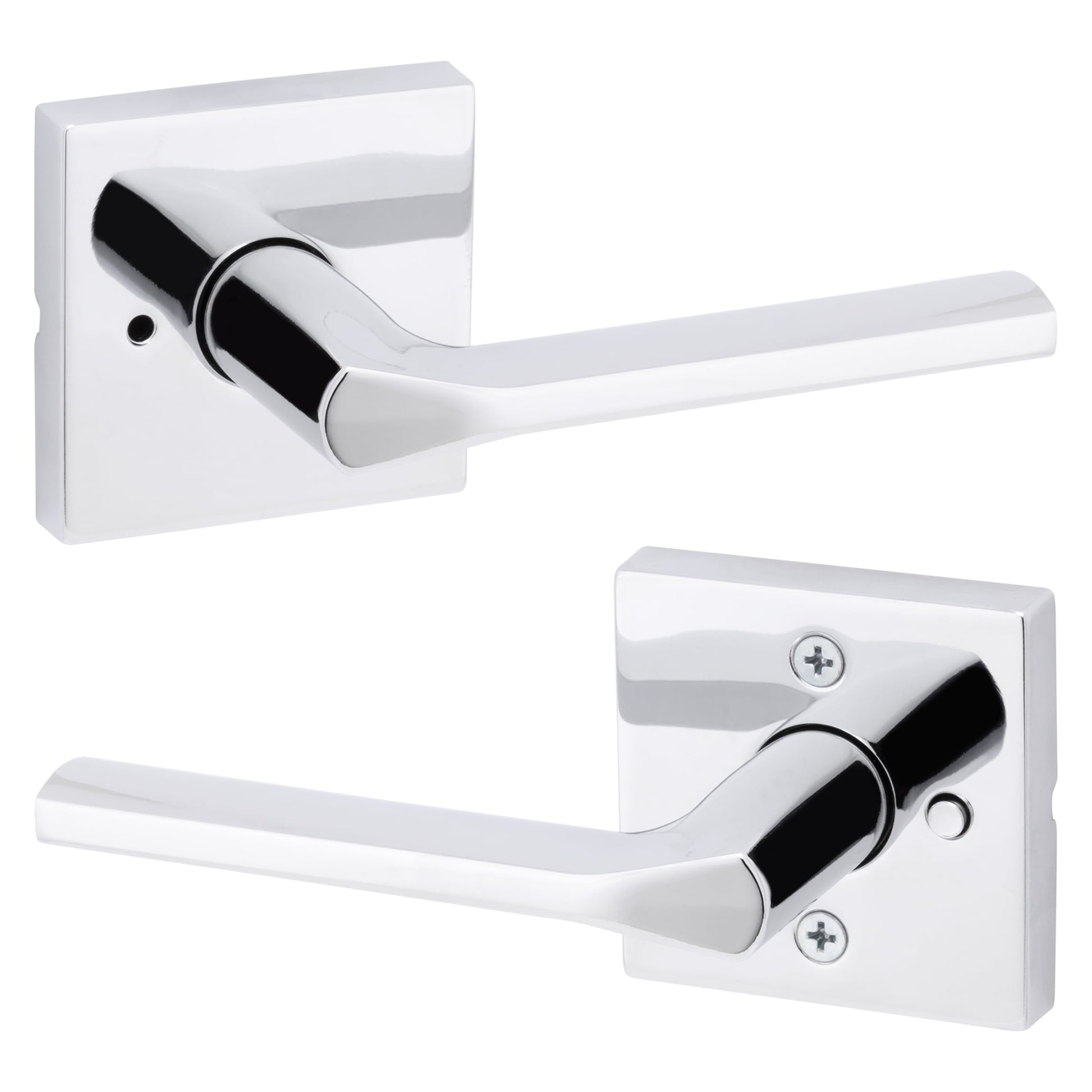 Kwikset Lisbon Pomo de Puerta Cuadrado con Palanca de Privacidad Cromo Pulido