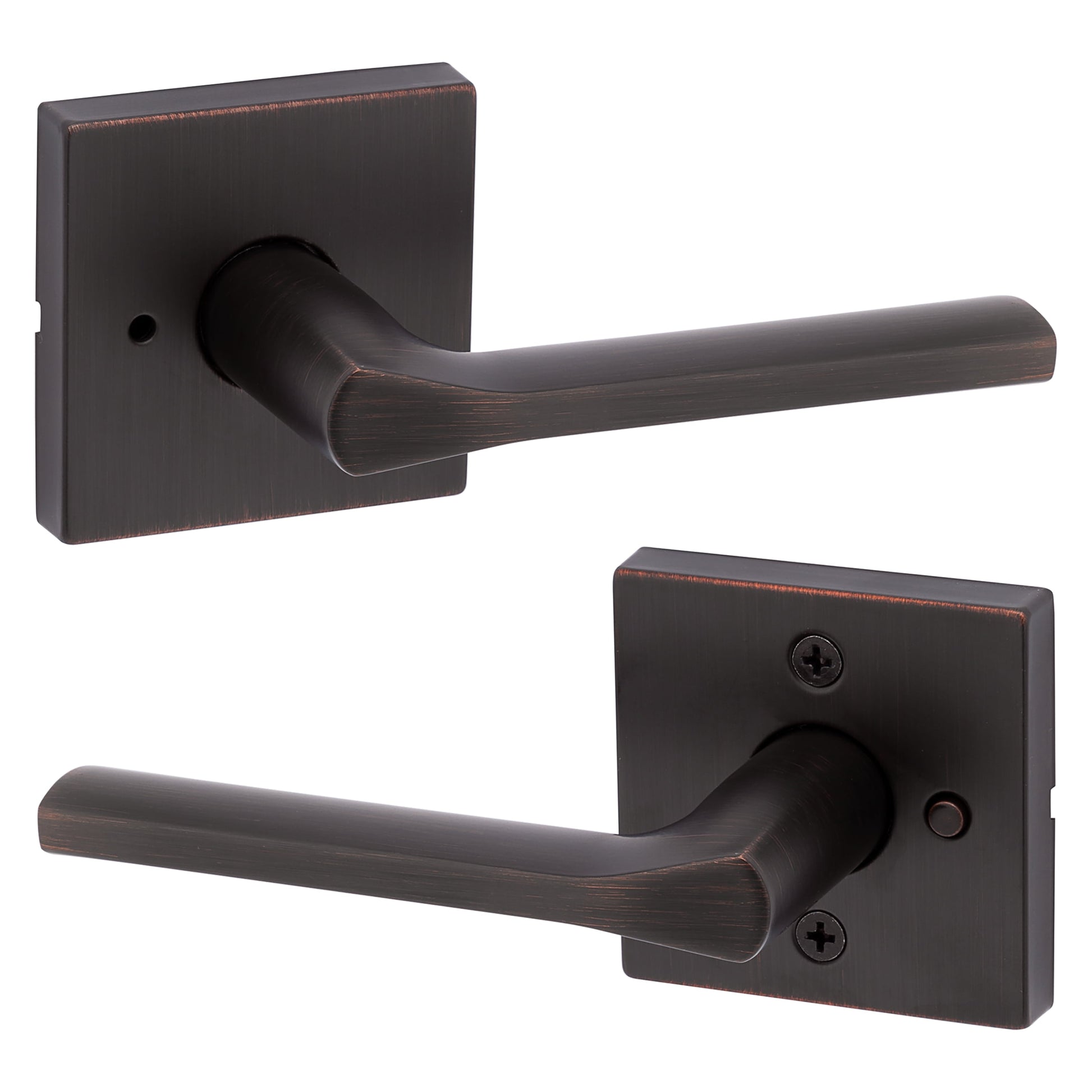 Kwikset Lisboa Pomo de Puerta Cuadrado de Privacidad Veneciano Bronce