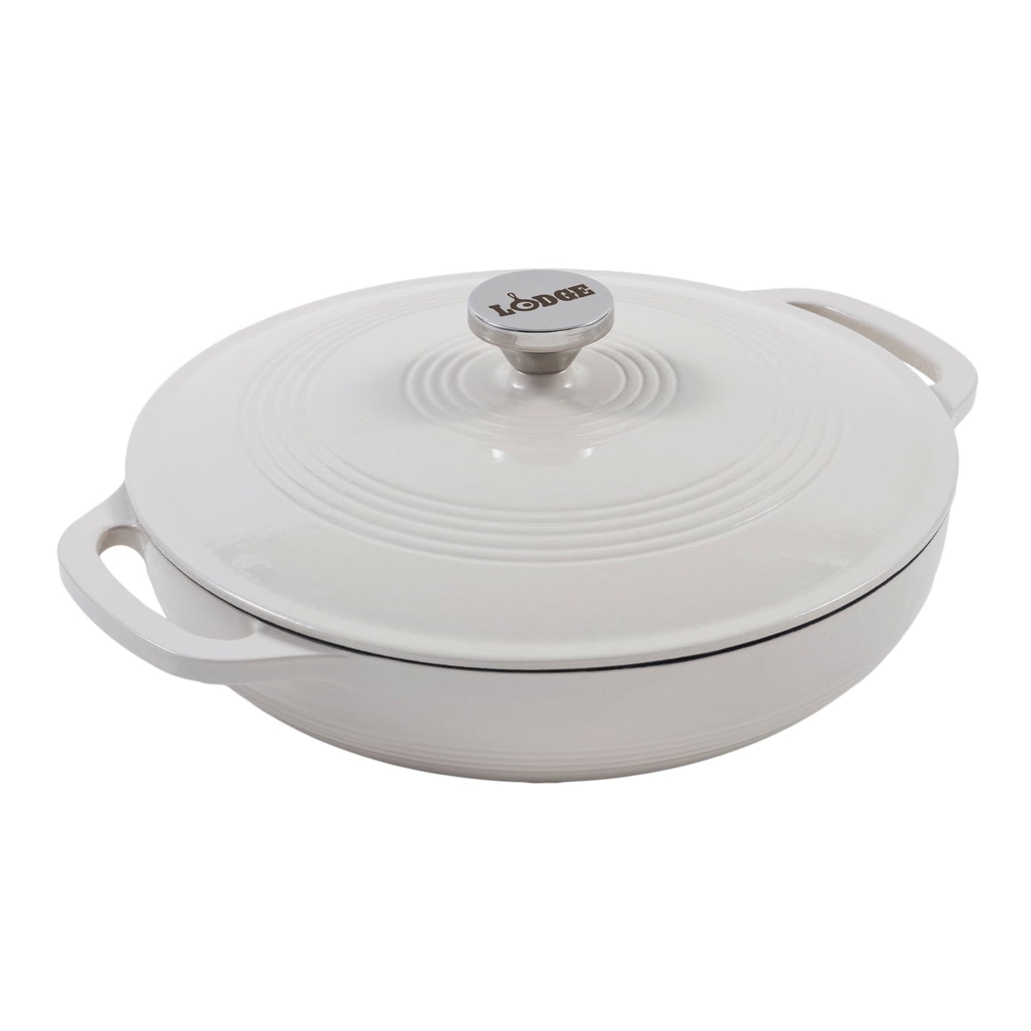 Lodge Cast Iron 3.6 Quart Enameled Covered Casserole Oyster