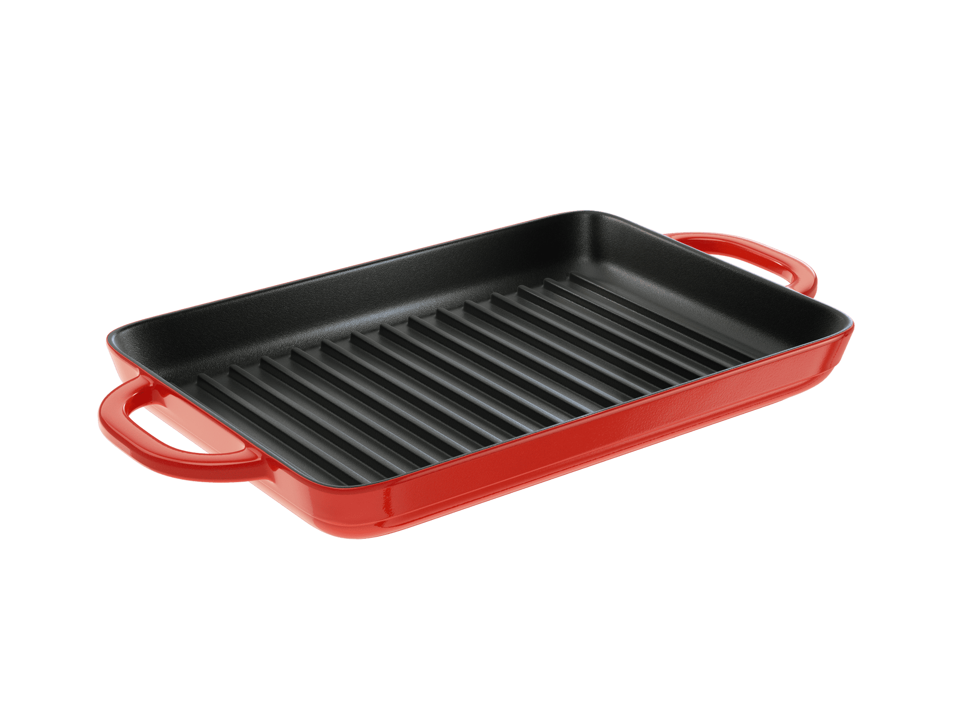 Lodge Cast Iron Enameled Cast Iron Grill Pan, Red