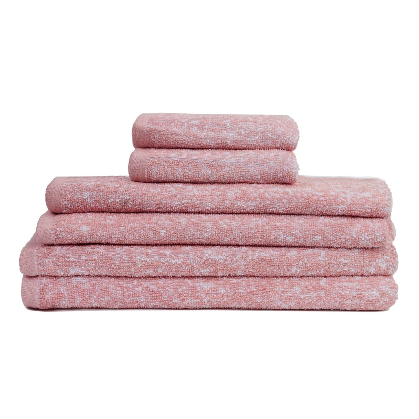 London 6-Piece 100% Cotton Bath Towel Set in Rose