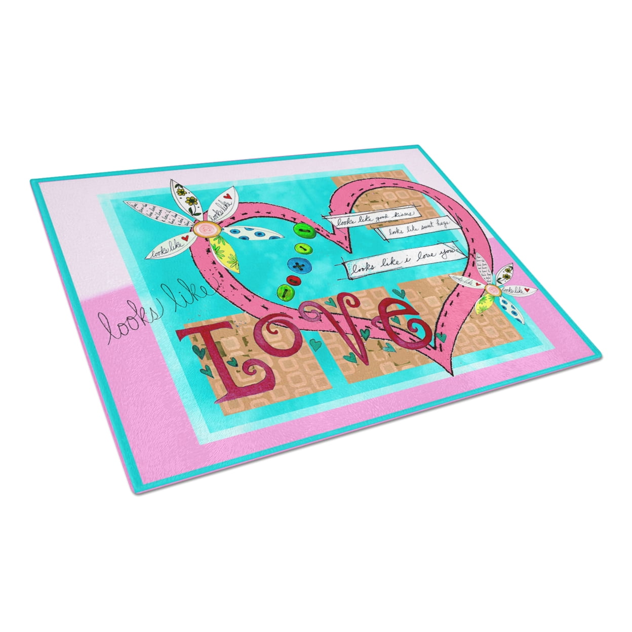 Looks Like I Love You Valentine's Day Glass Cutting Board Large