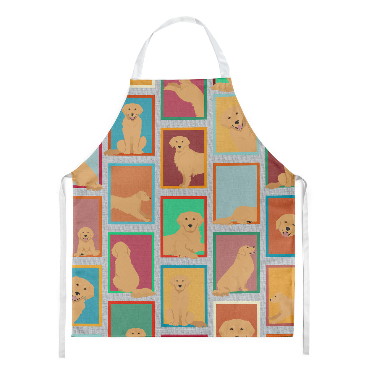 Lots of Golden Retriever Apron 27 in x 30 in