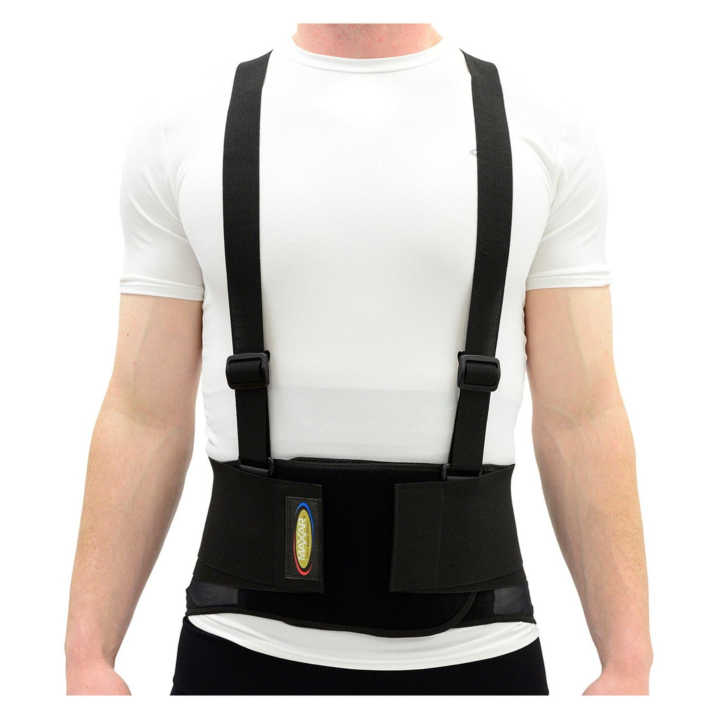 MAXAR Work Belt, Industrial Lumbosacral Support Back Brace (Standard with Suspenders)