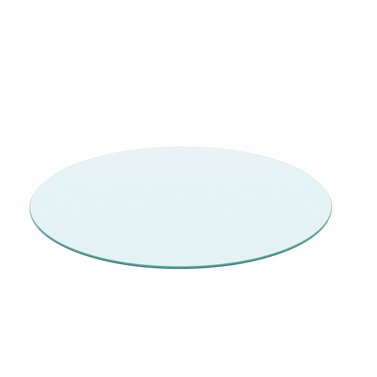 MAYEERTY 24in Round Clear Glass Table Top, 0.24in Thick All-Around Round Polished Edge Replacement Glass Cover for Small Coffee Side Patio Bistro Hotel Lobby Office Table