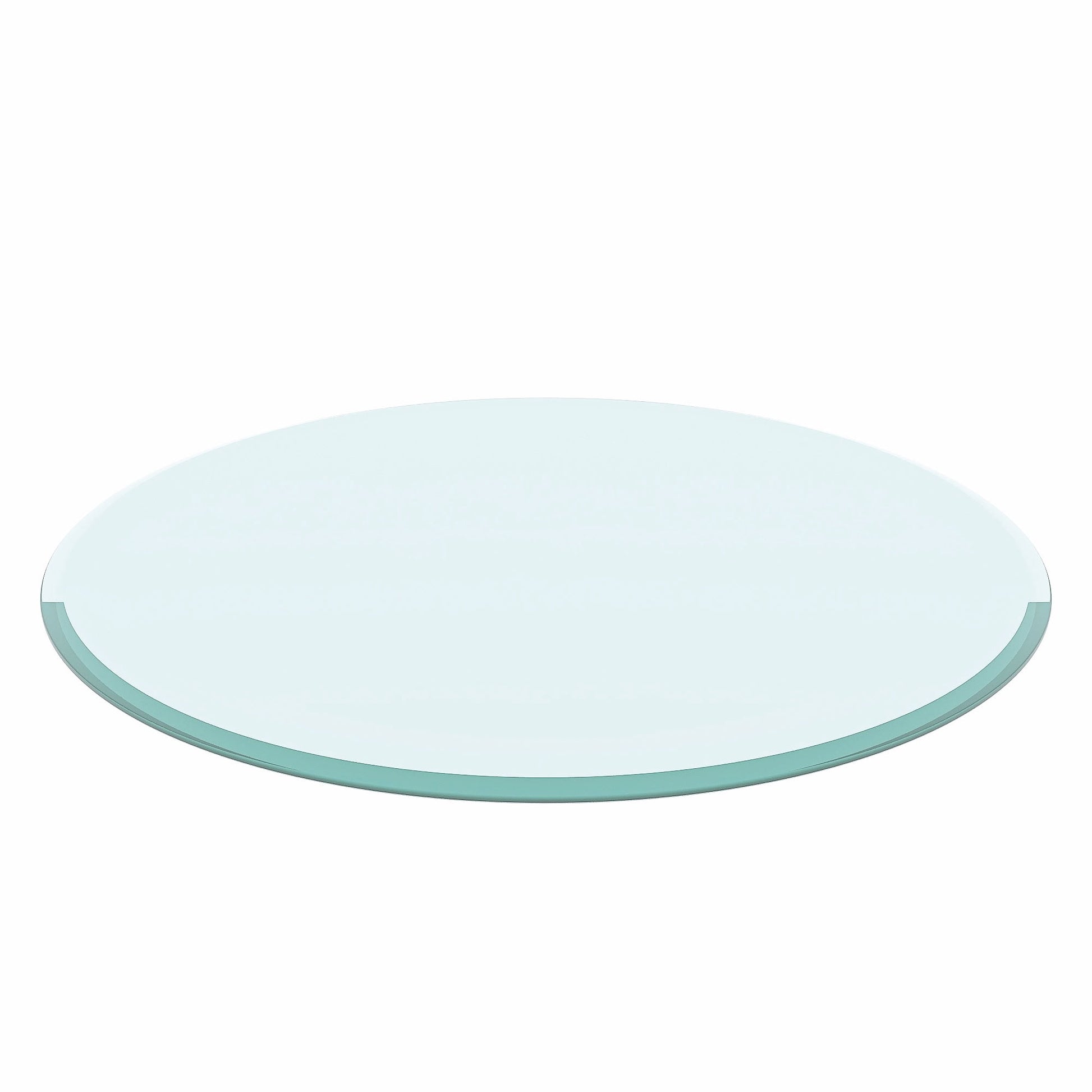 MAYEERTY 28in Round Clear Glass Table Top, 0.47in Thick Bevel Polished Replacement Glass Cover, Heat Scratch Impact Resistant for Coffee Patio Bistro Hotel Lobby Small Dining Office Table