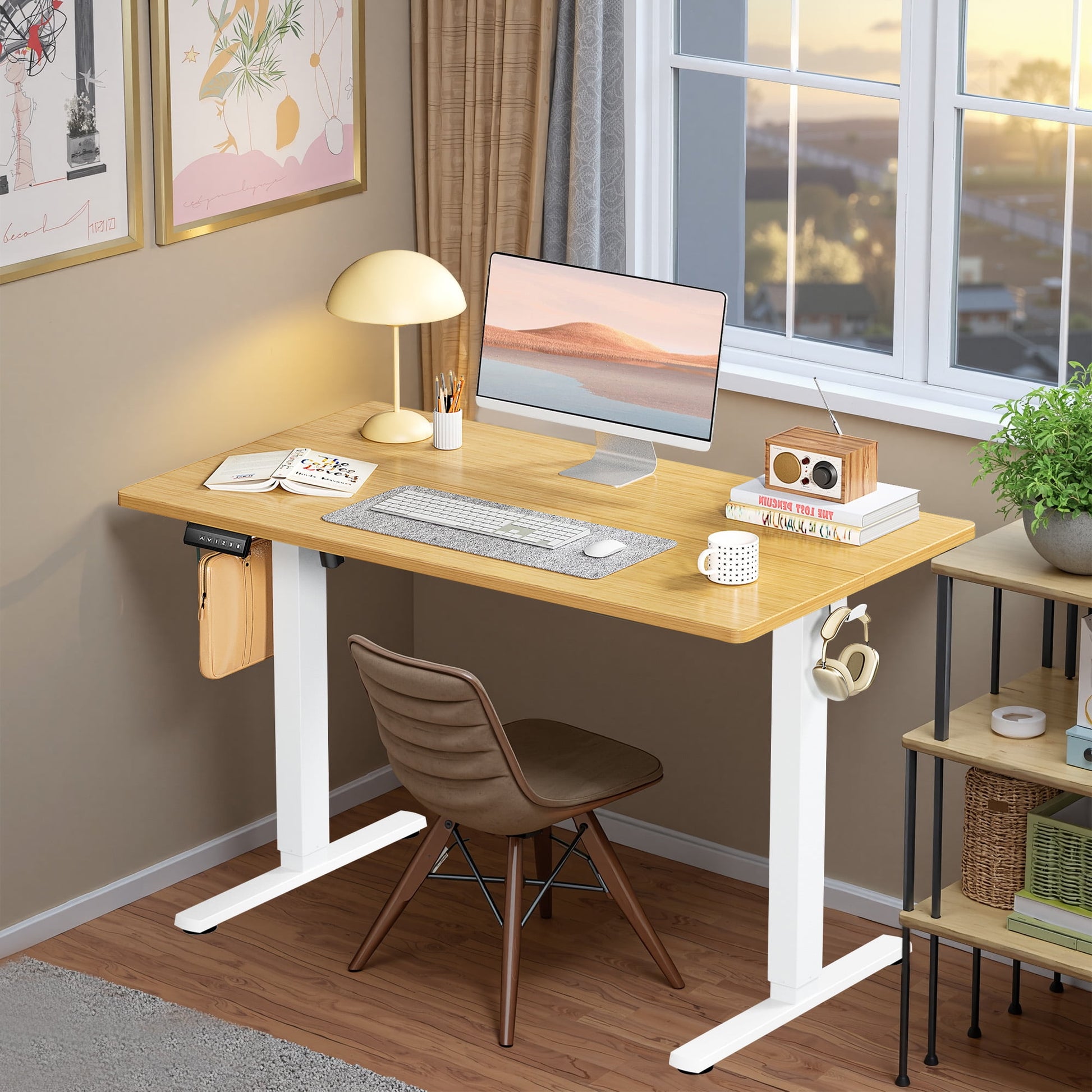 MAYEERTY 40" Ã— 24" Lifting Computer Table Height Adjustable Standing Desk for Home Office