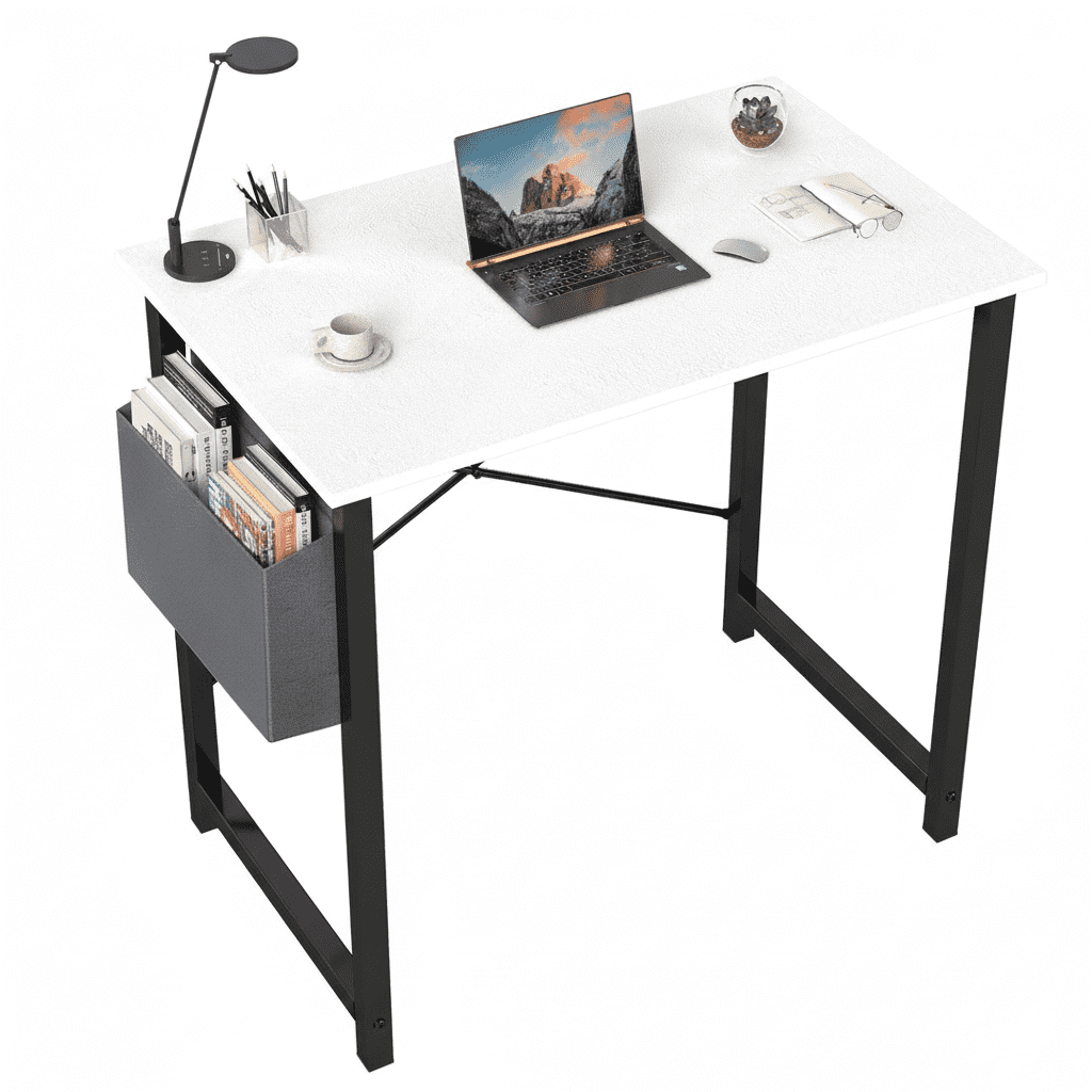 MAYEERTY 40in Computer Desk, Adjustable Position Drawers Side Hooks, Modern Study Workspace