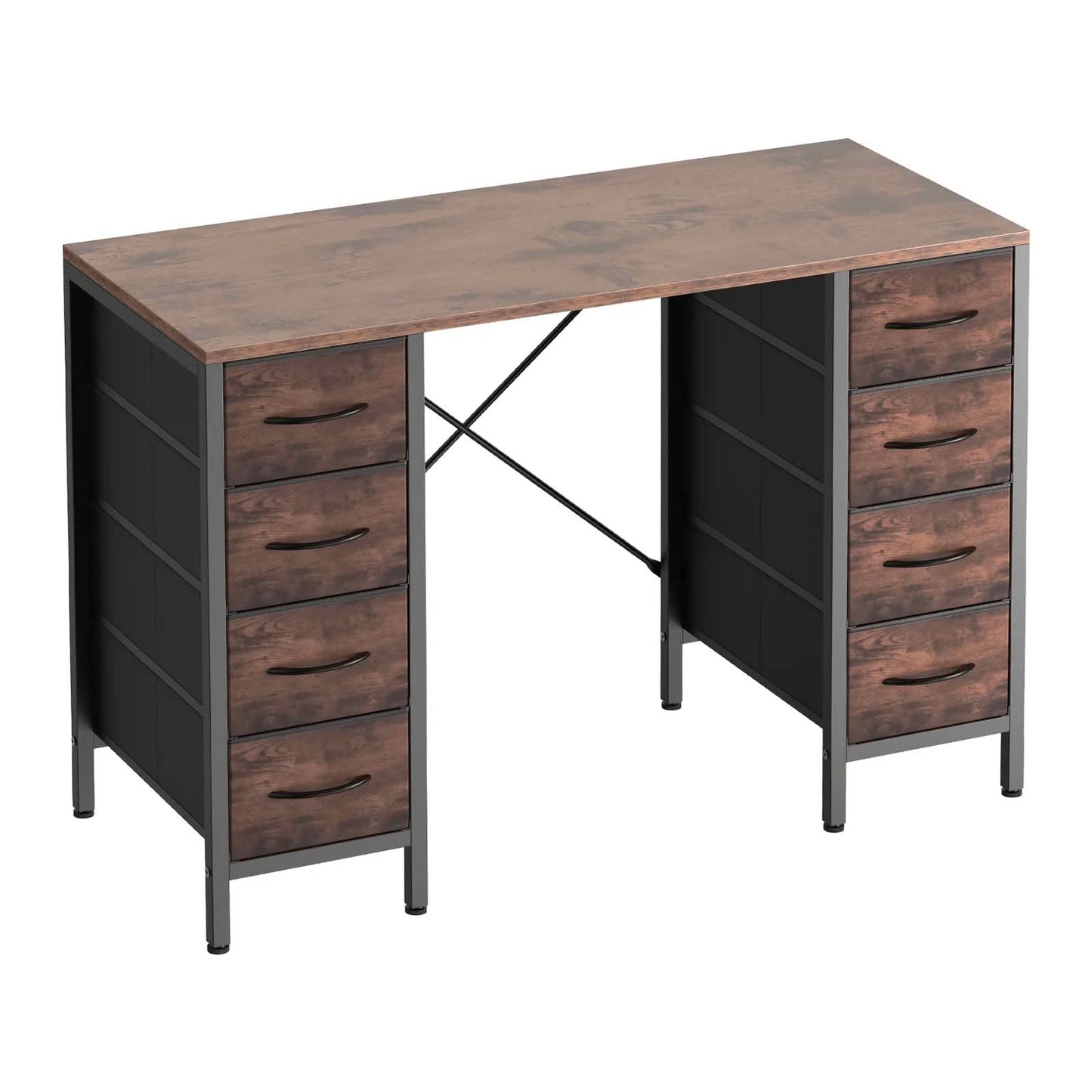 MAYEERTY 47 Inch Computer Desk 8 Fabric Drawers Storage X Shaped Reinforced Structure