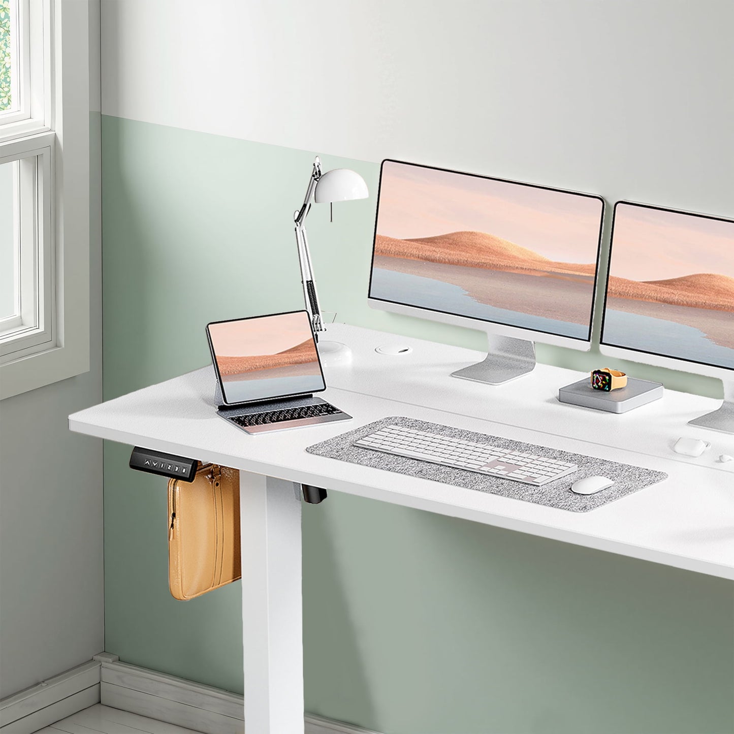 MAYEERTY 55" Ã— 24" Lifting Computer Table Height Adjustable Standing Desk for Home Office