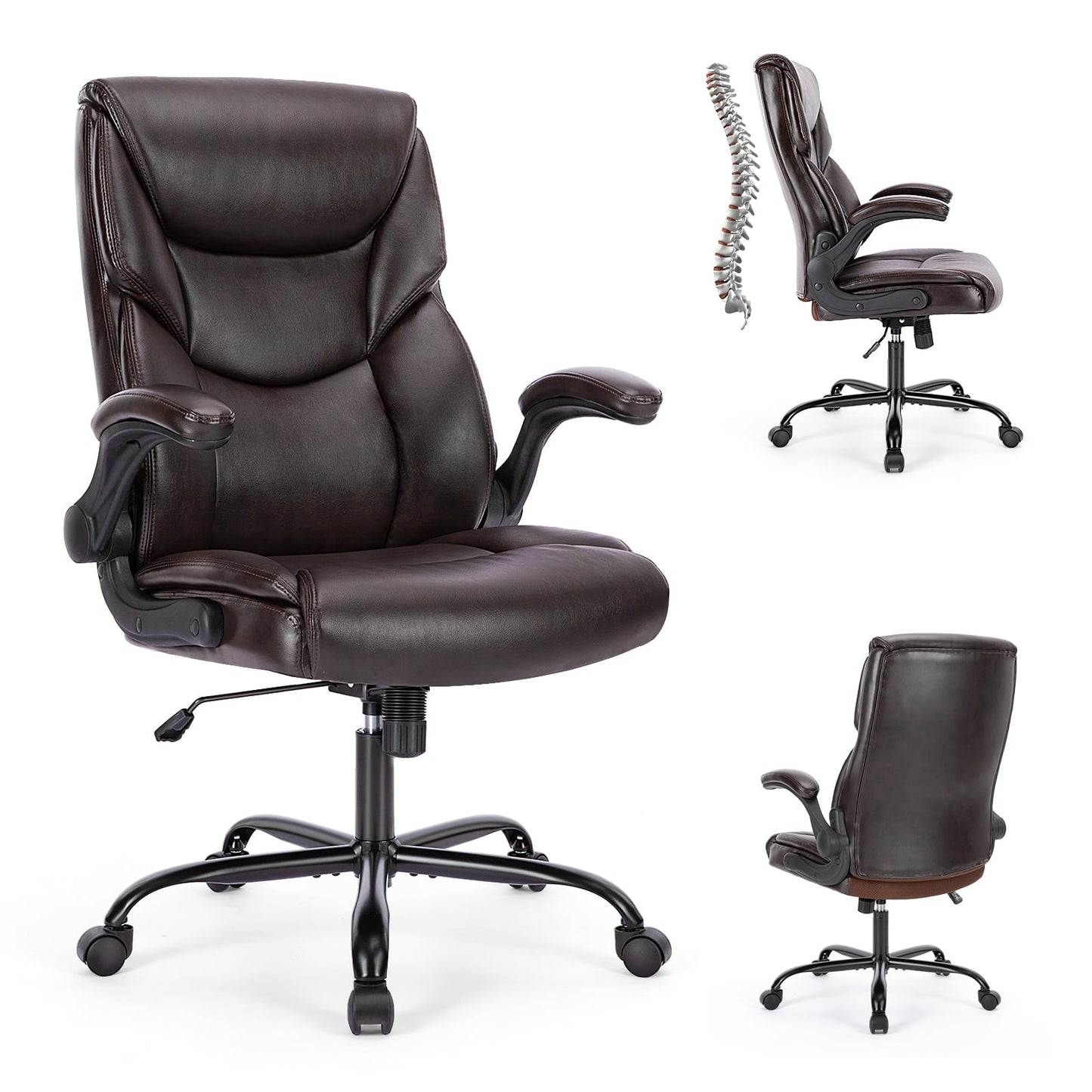 MAYEERTY Armless Office Desk Chair, Fabric Padded Modern Swivel,Height Adjustable Wide Seat Computer Task Vanity Chair for Home Office,Mid Back Accent Chair,Green
