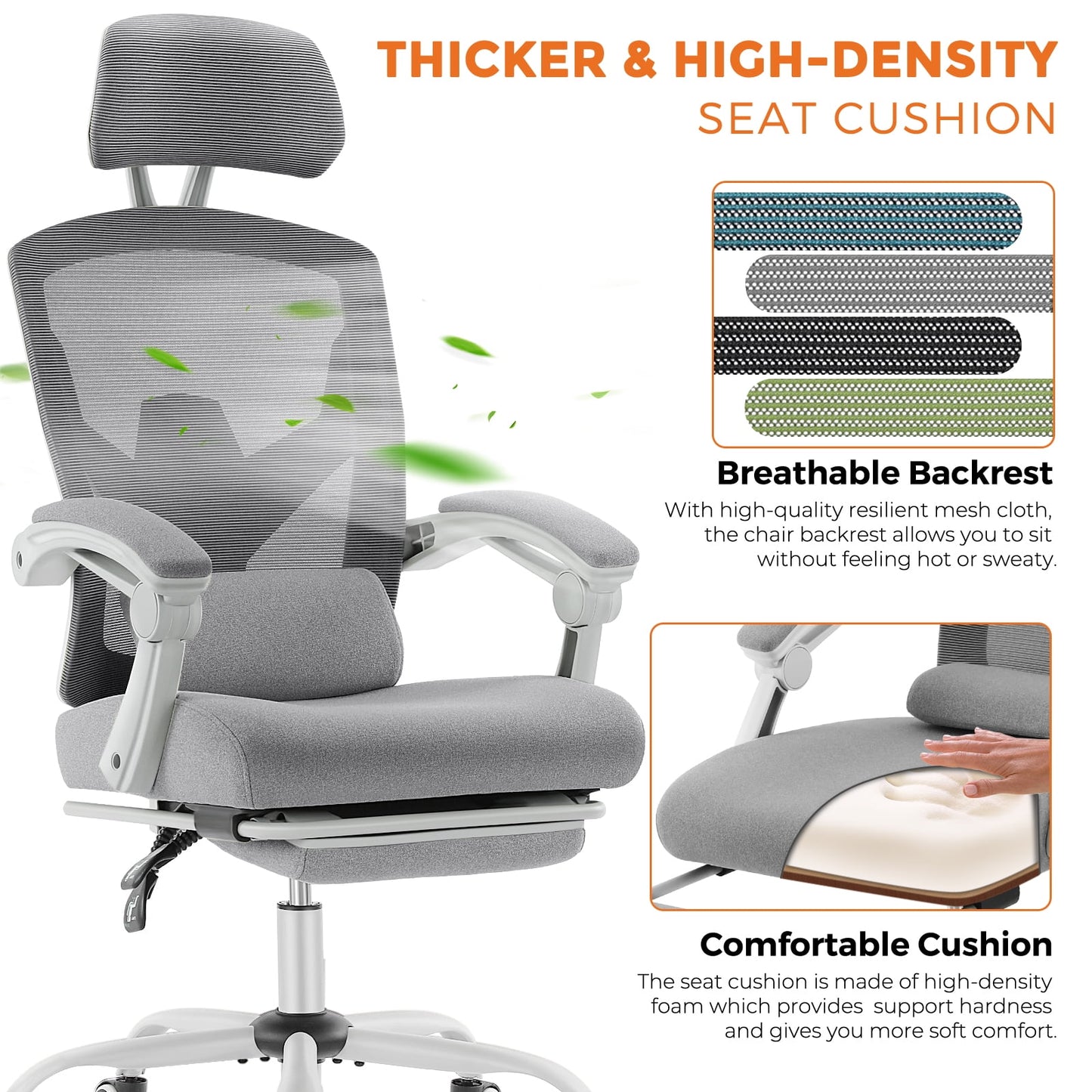 MAYEERTY Armless Office Desk Chair, Fabric Padded Modern Swivel,Height Adjustable Wide Seat Computer Task Vanity Chair for Home Office,Mid Back Accent Chair,Blue