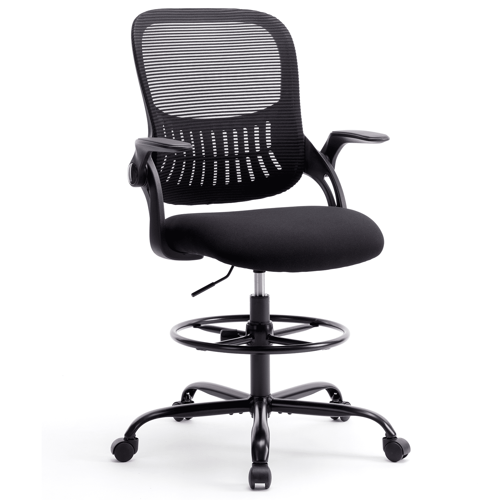 MAYEERTY Ergonomic Office Chair for Standing Desk with Adjustable Height, Computer Desk Chairs, Movable Armrest, Black