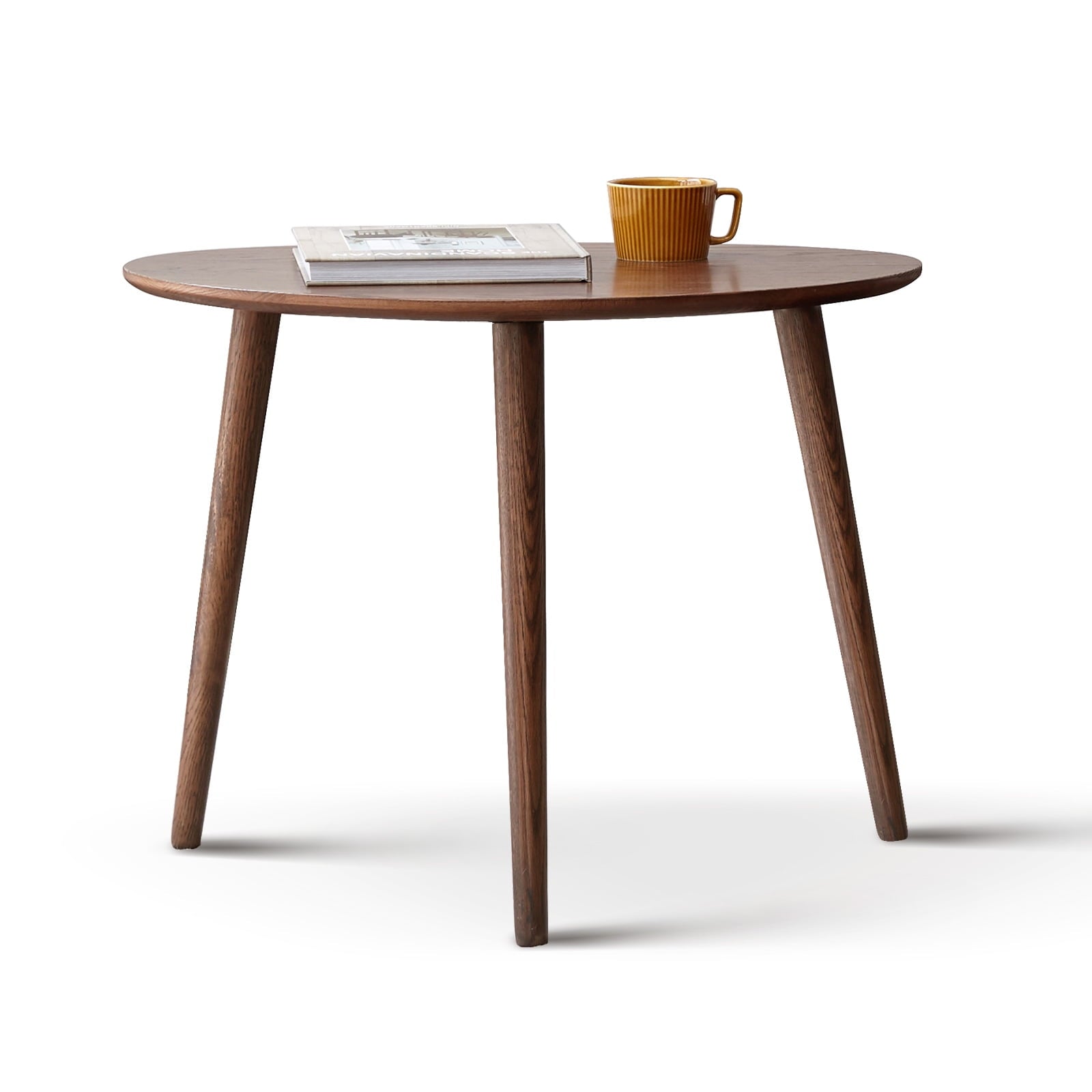 MAYEERTY Mid-Century Modern Solid Oak Coffee Table â€“ Oval Pebble-Shaped Wooden Table for Living Room, Office, or Bedroom