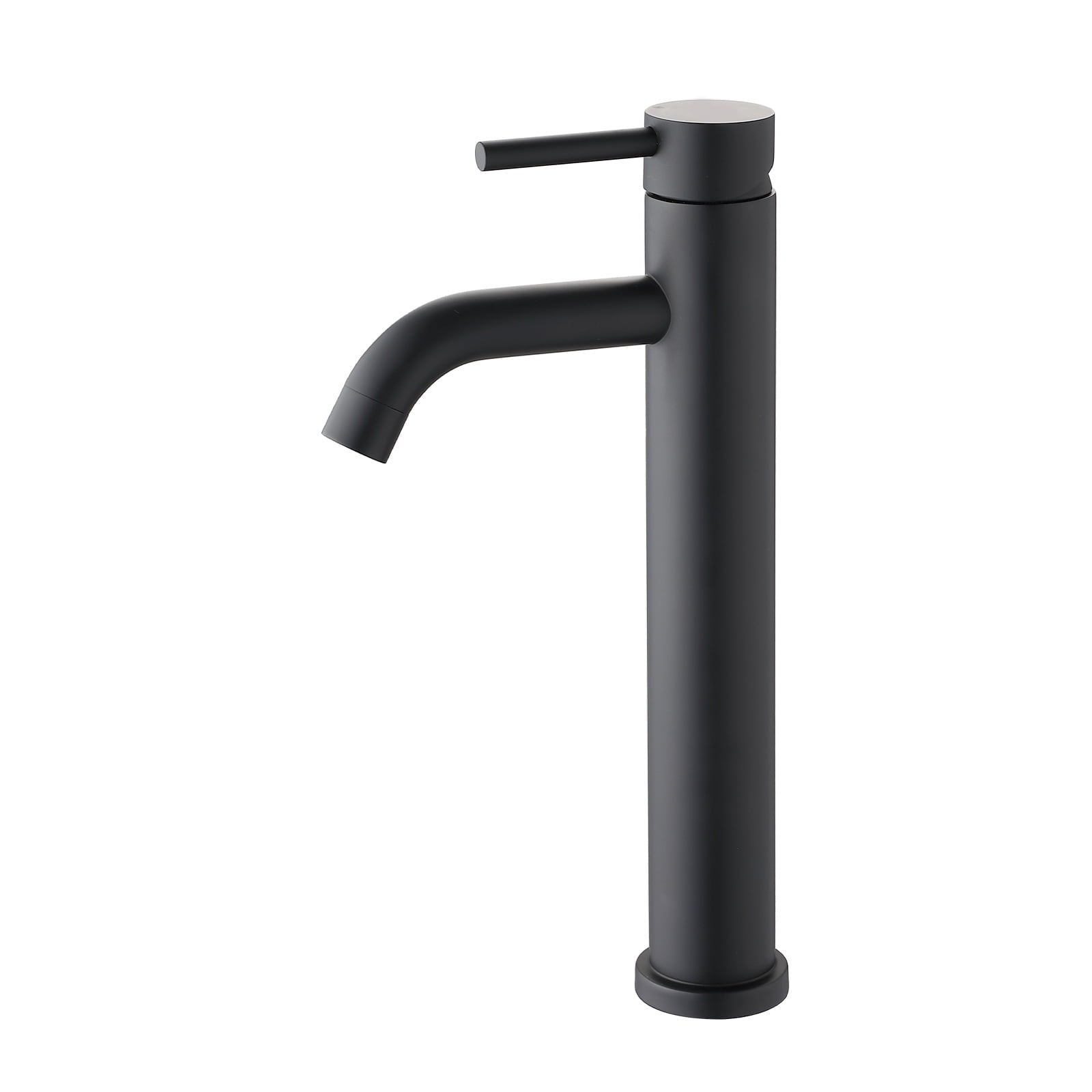 MAYEERTY Modern Single Handle One-Hole Tall Vessel Bathroom Sink Faucet, Stainless Steel, Matte Black