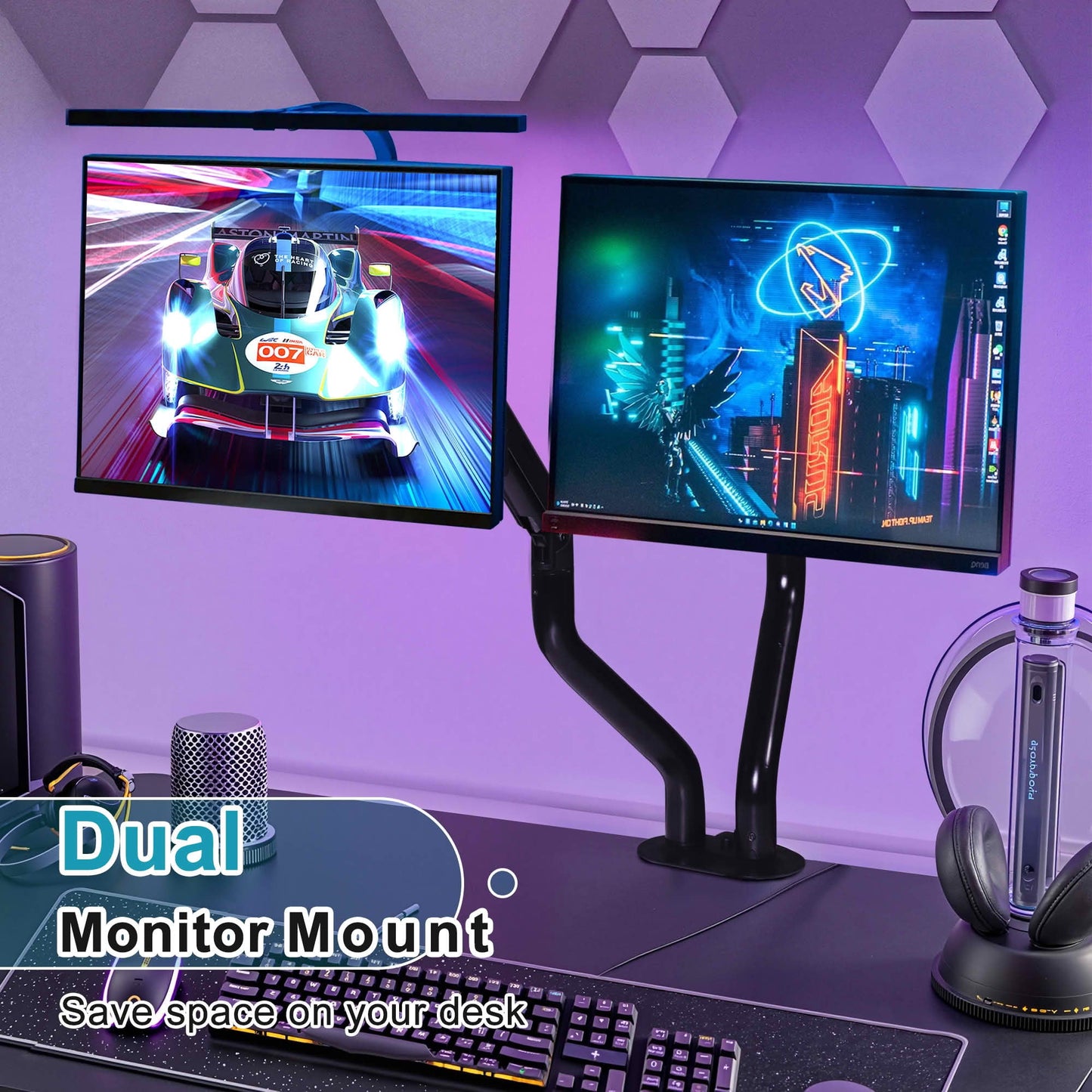 MAYEERTY Single Monitor Desk Mount for 15-32" Screens, Swivel & Height Adjustable Computer Monitor Stand
