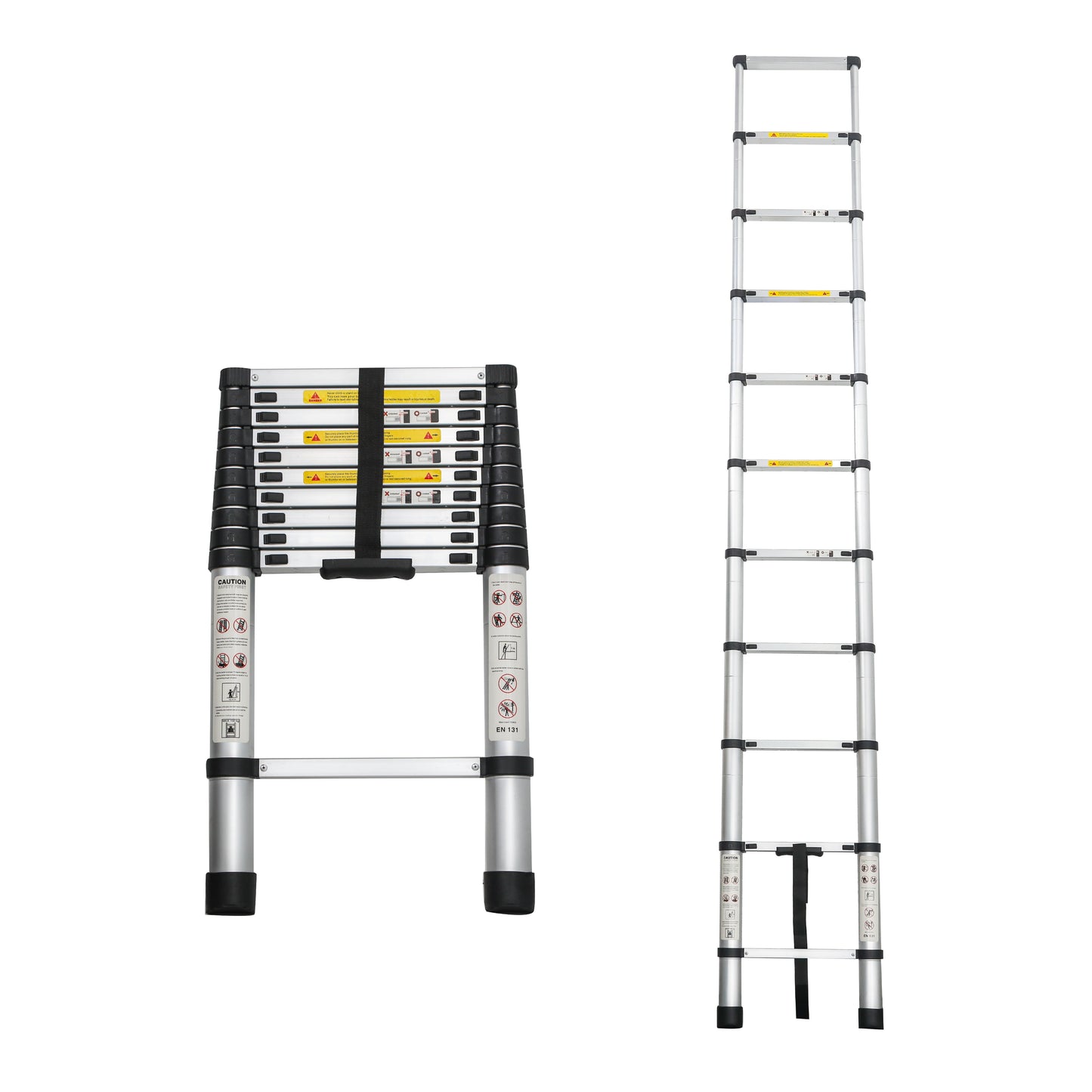 MAYEERTY Telescoping Ladder 10.5FT, Telescopic Extension Ladder, Aluminum Alloy Portable Folding Ladder for Indoor Outdoor, Heavy Duty 300 lbs Load