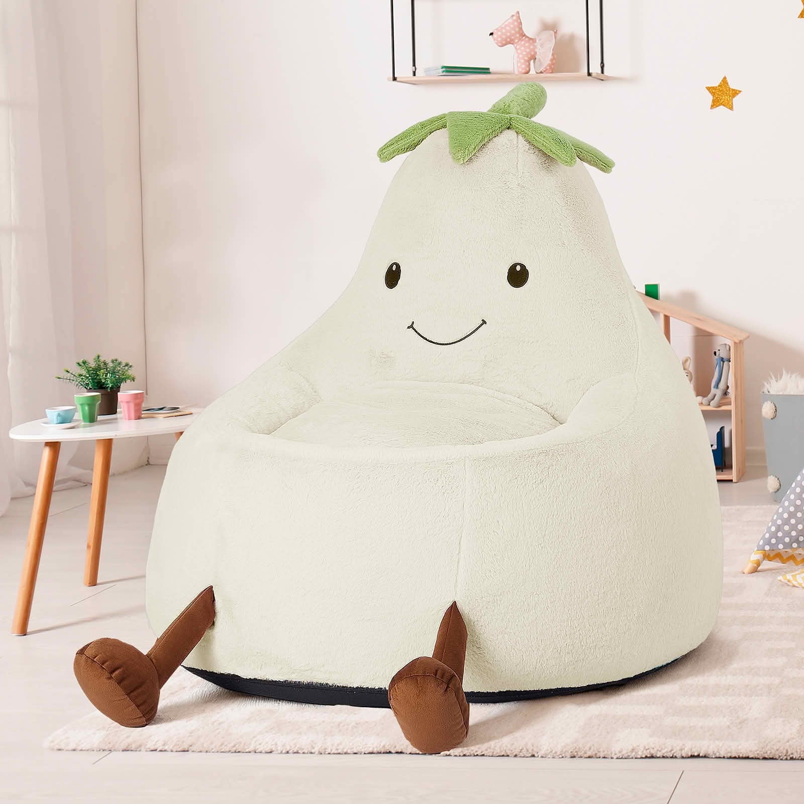 MAYEERTY Toddler Children's Bean Bag Chair Artificial Rabbit Fur Cover Teenager Filled Sofa